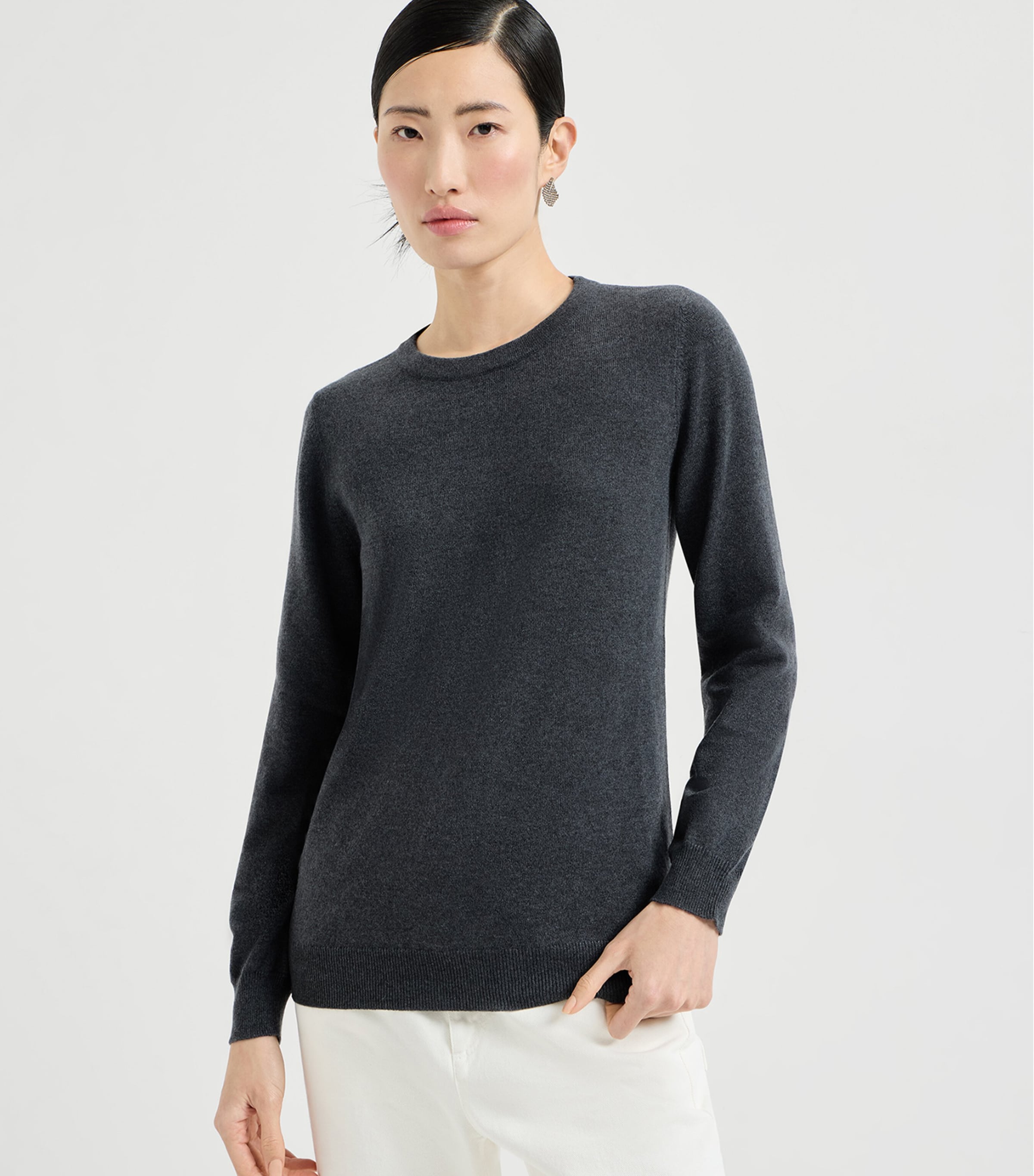 Brunello Cucinelli Womens Cashmere Monili-Trim Sweater Image 3