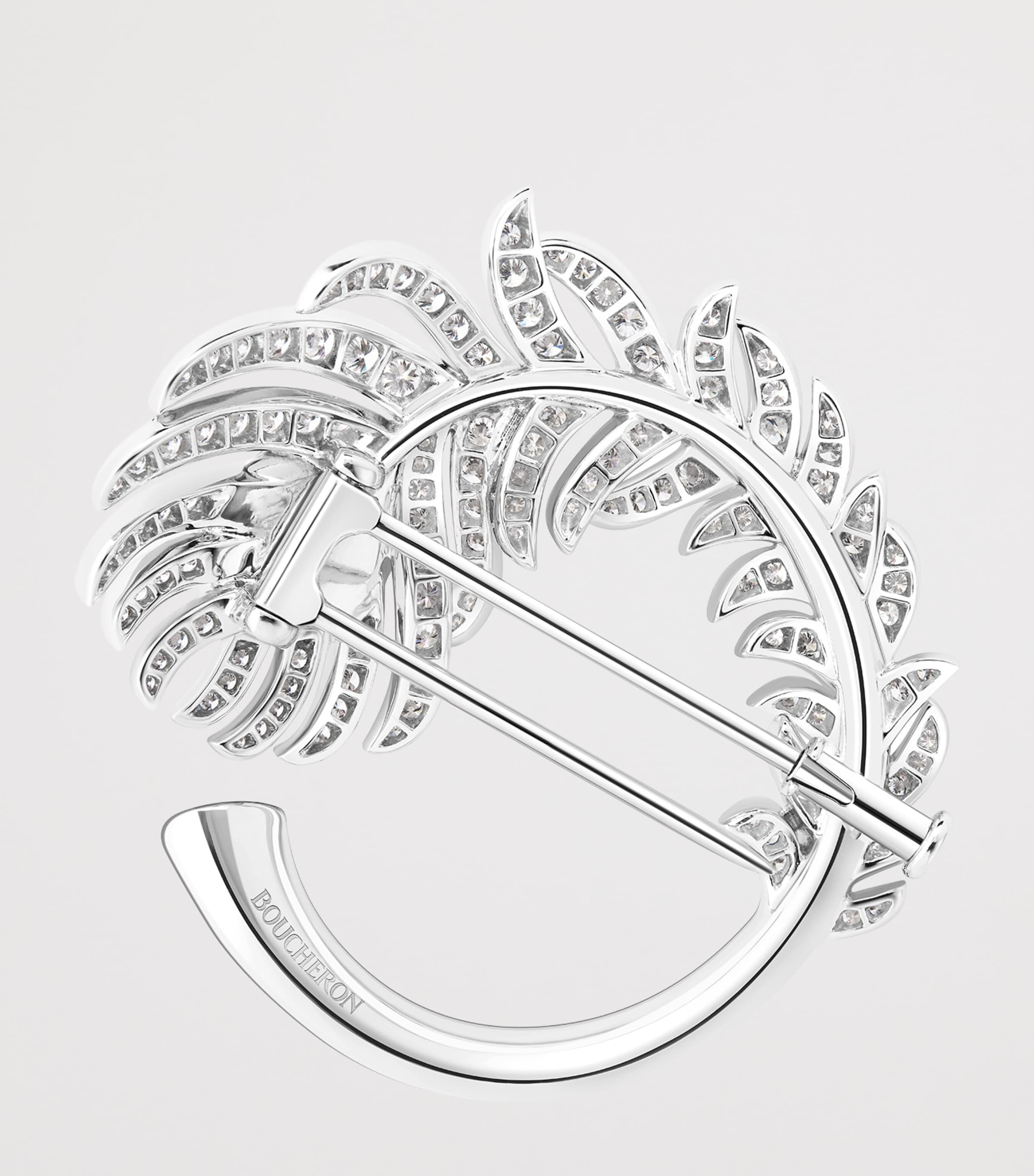 Boucheron White Gold and Diamond Plume de Paon Brooch White Gold Image 3