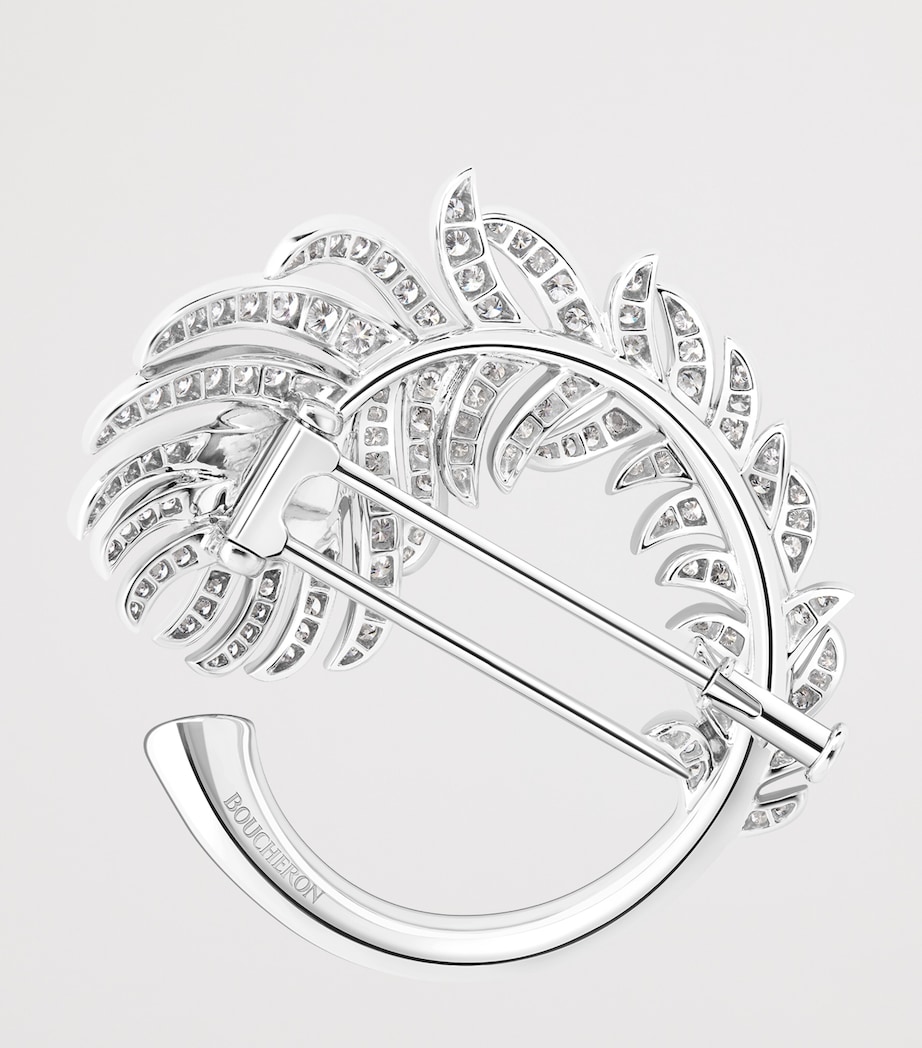 Boucheron White Gold and Diamond Plume de Paon Brooch White Gold Image 3