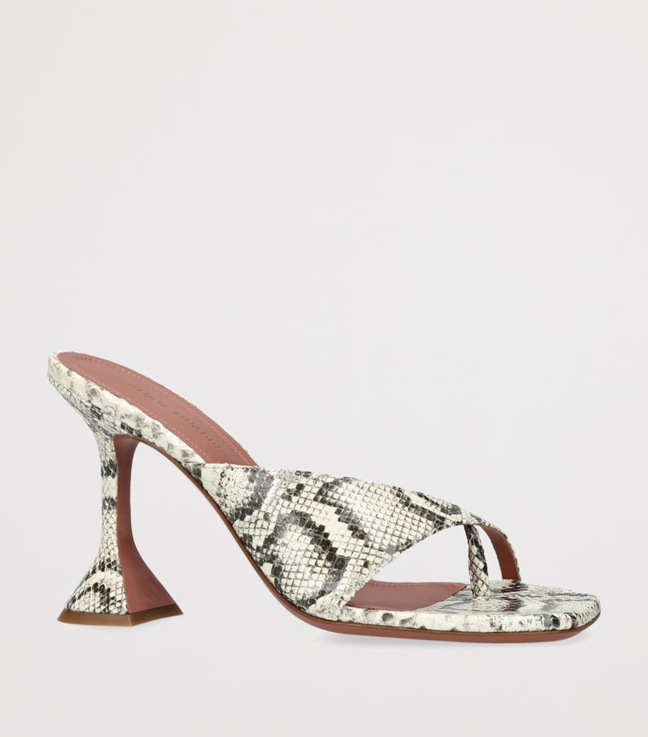 Leather Shiona Heeled Mules 95 BEIGE COMB Image 4