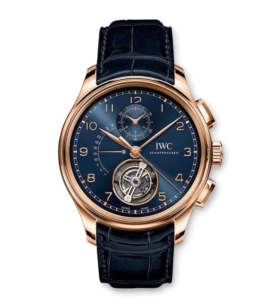 Armor Gold Portugieser Tourbillon Rétrograde Chronograph Watch 43.5cm BLUE Image 1