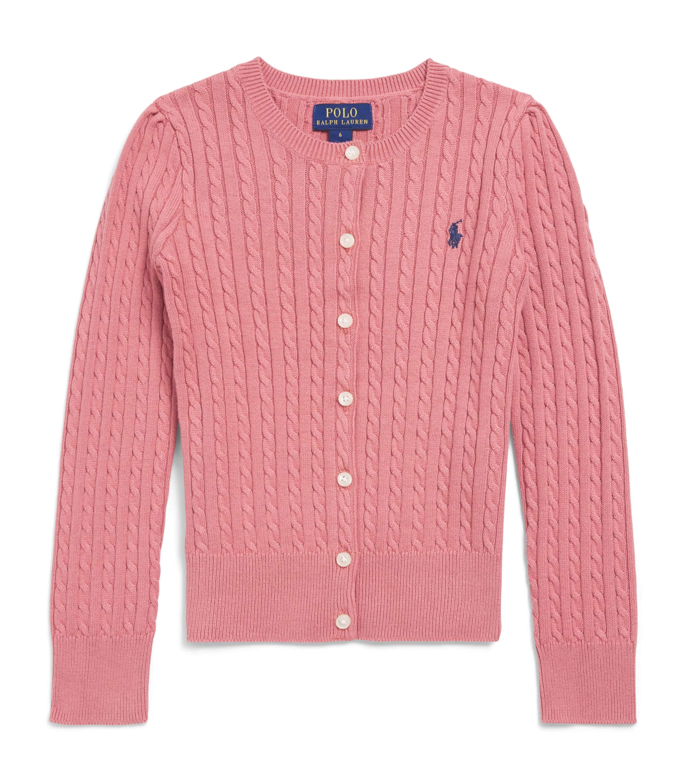 Ralph Lauren Kids Cotton Cable-Knit Cardigan (2-6.5 Years) Canvas Pink Image 1