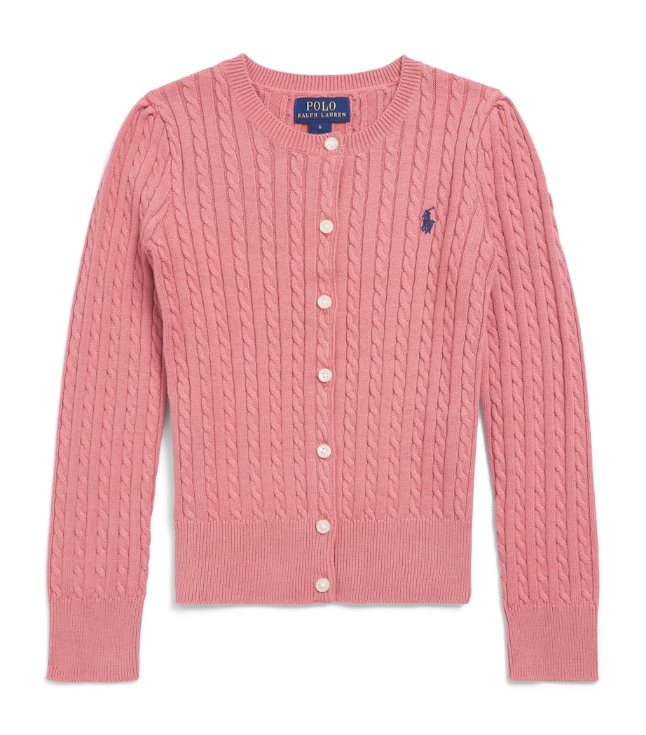 Ralph Lauren Kids Cotton Cable-Knit Cardigan (2-6.5 Years) Canvas Pink Image 1