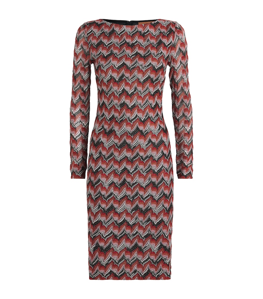 Zigzag Midi Dress S4175 RED AND BLACK Image 1