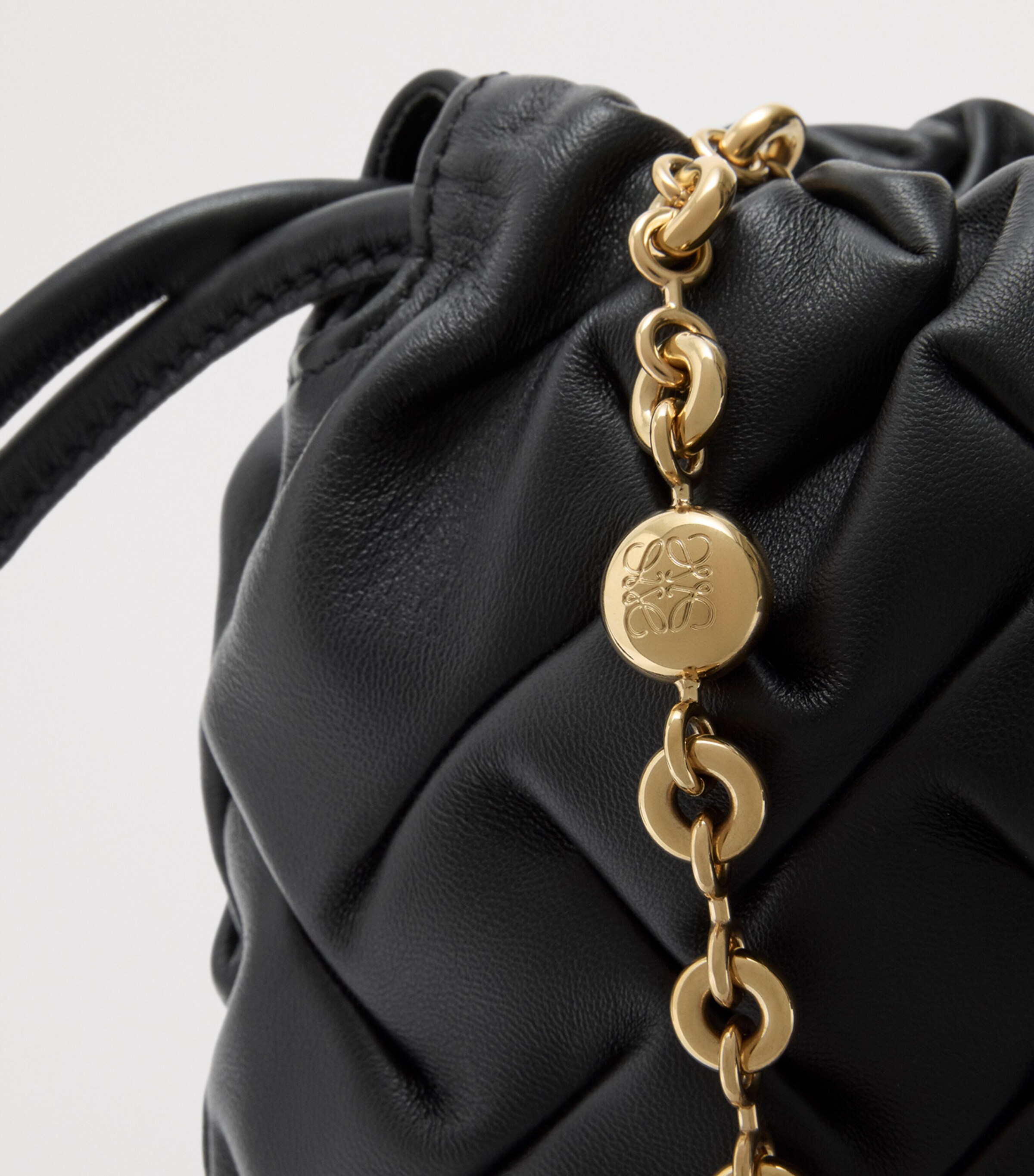 Mini Pinched Leather Flamenco Purse BLACK Image 8