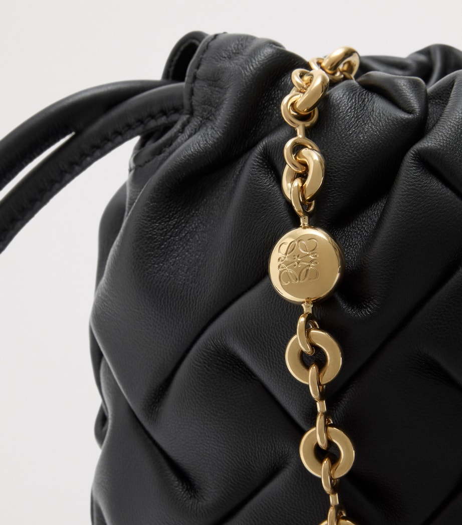 Mini Pinched Leather Flamenco Purse BLACK Image 8