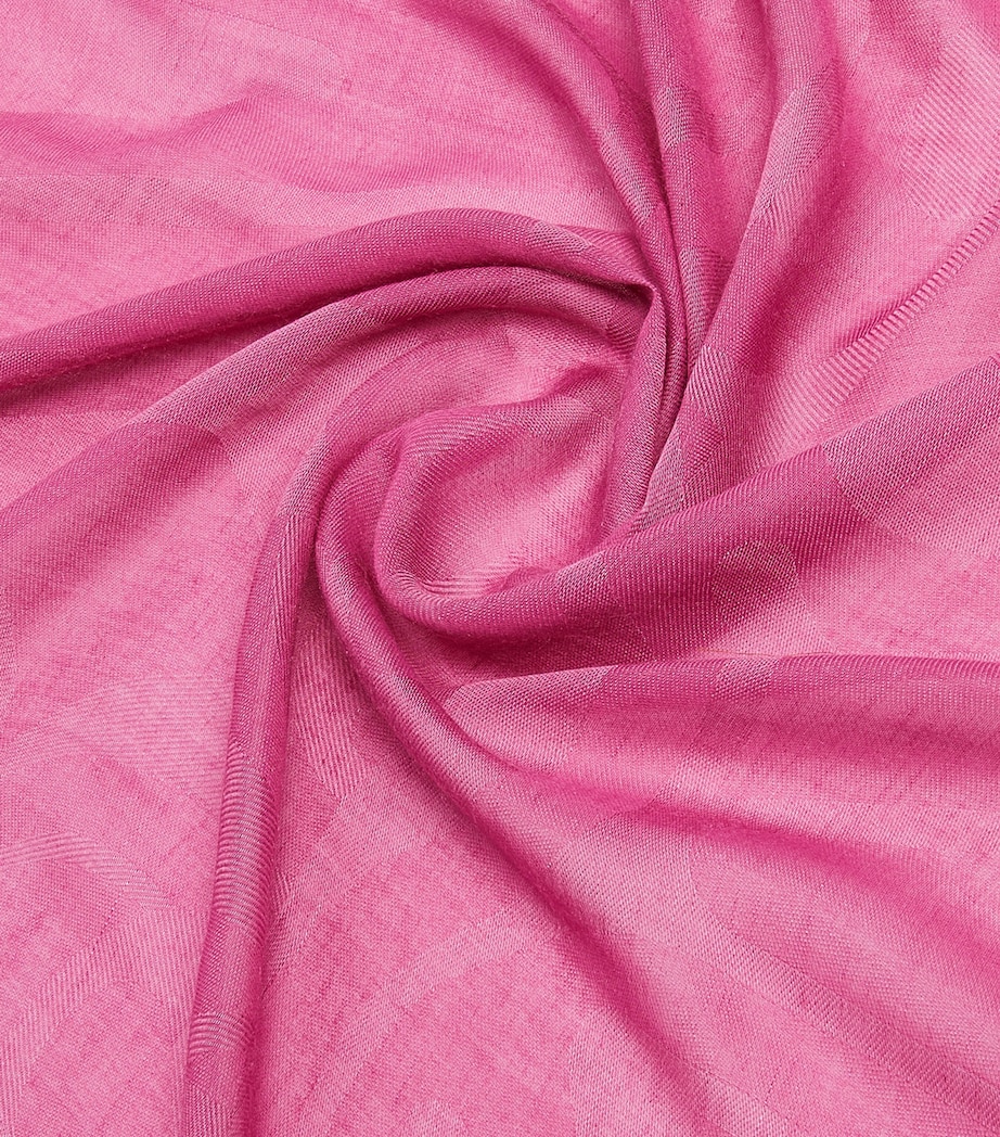 Max Mara Logo Scarf Shocking Pink Image 3