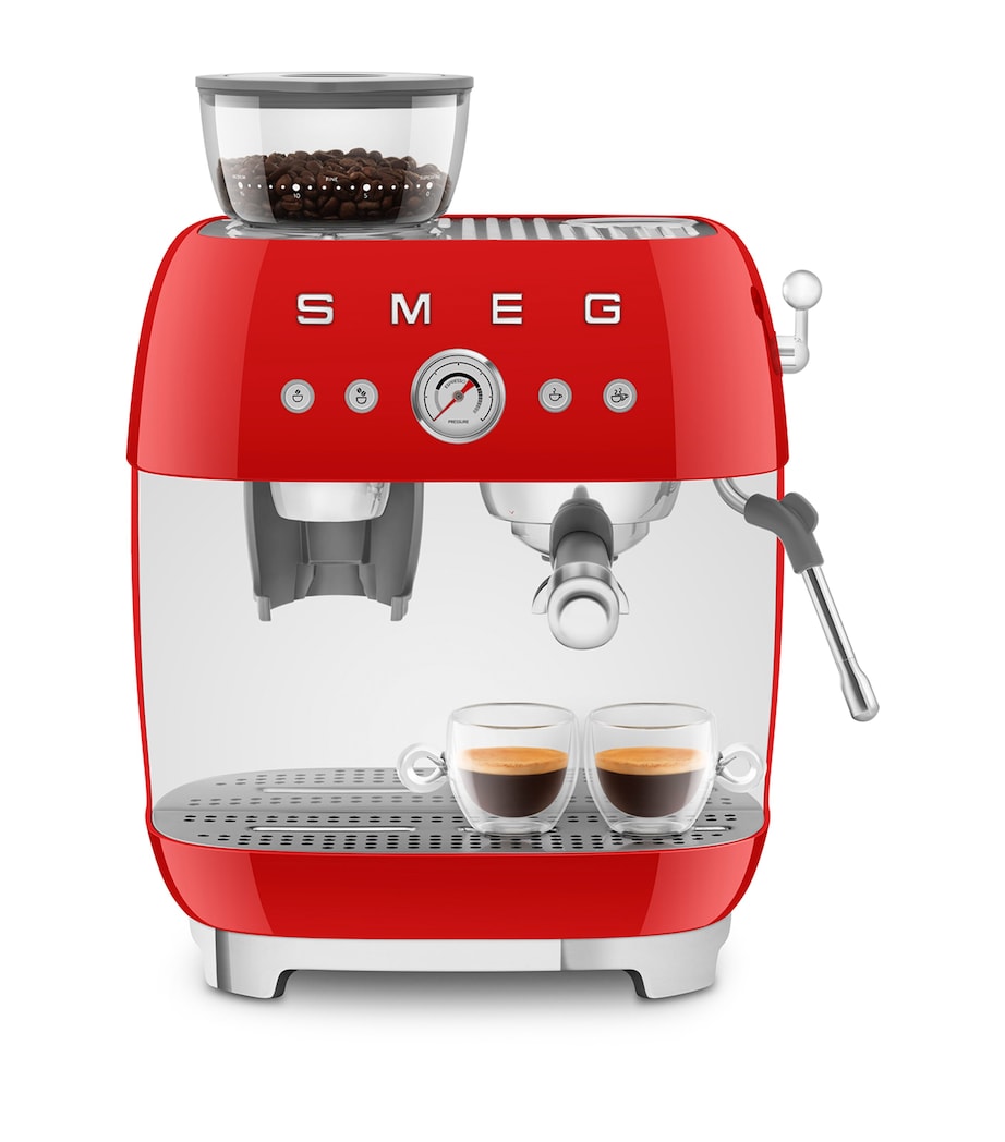 EGF03CRUK Espresso Coffee Machine with Grinder RED Image 1