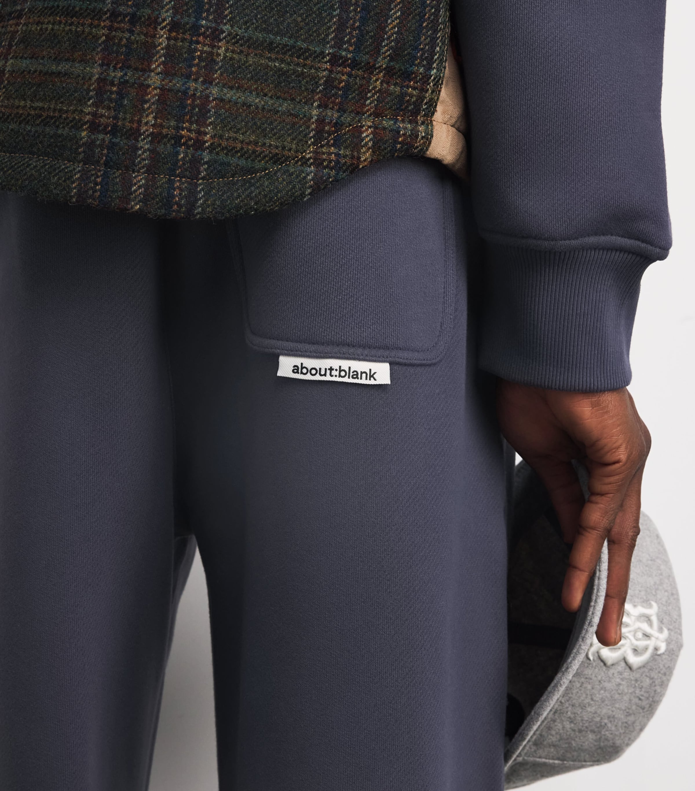 Cotton Raw Hem Wide-Leg Sweatpants SMOKE BLUE Image 6