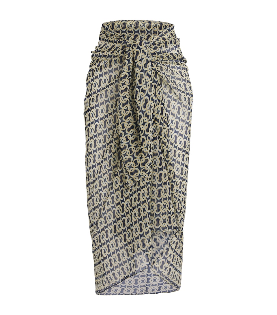 AWAY THAT DAY Santorini Sarong Navy/gold Link Prnt