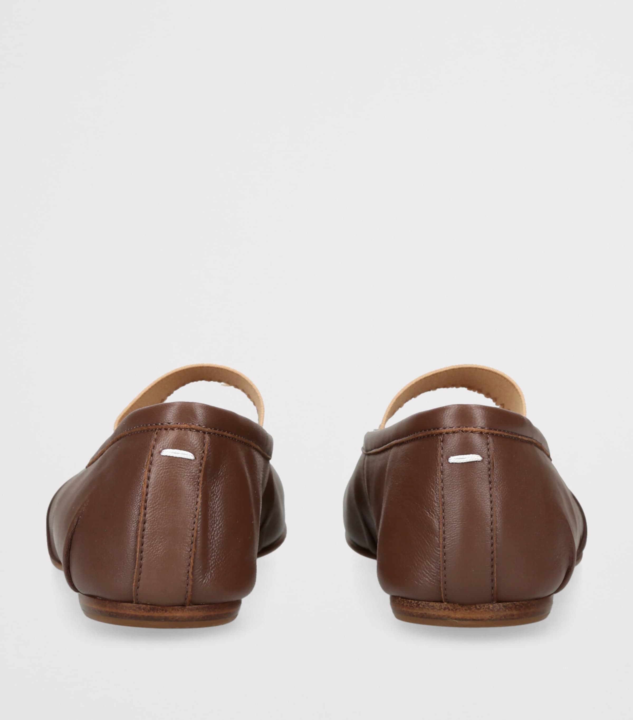 Leather Tabi Ballet Flats BROWN Image 2