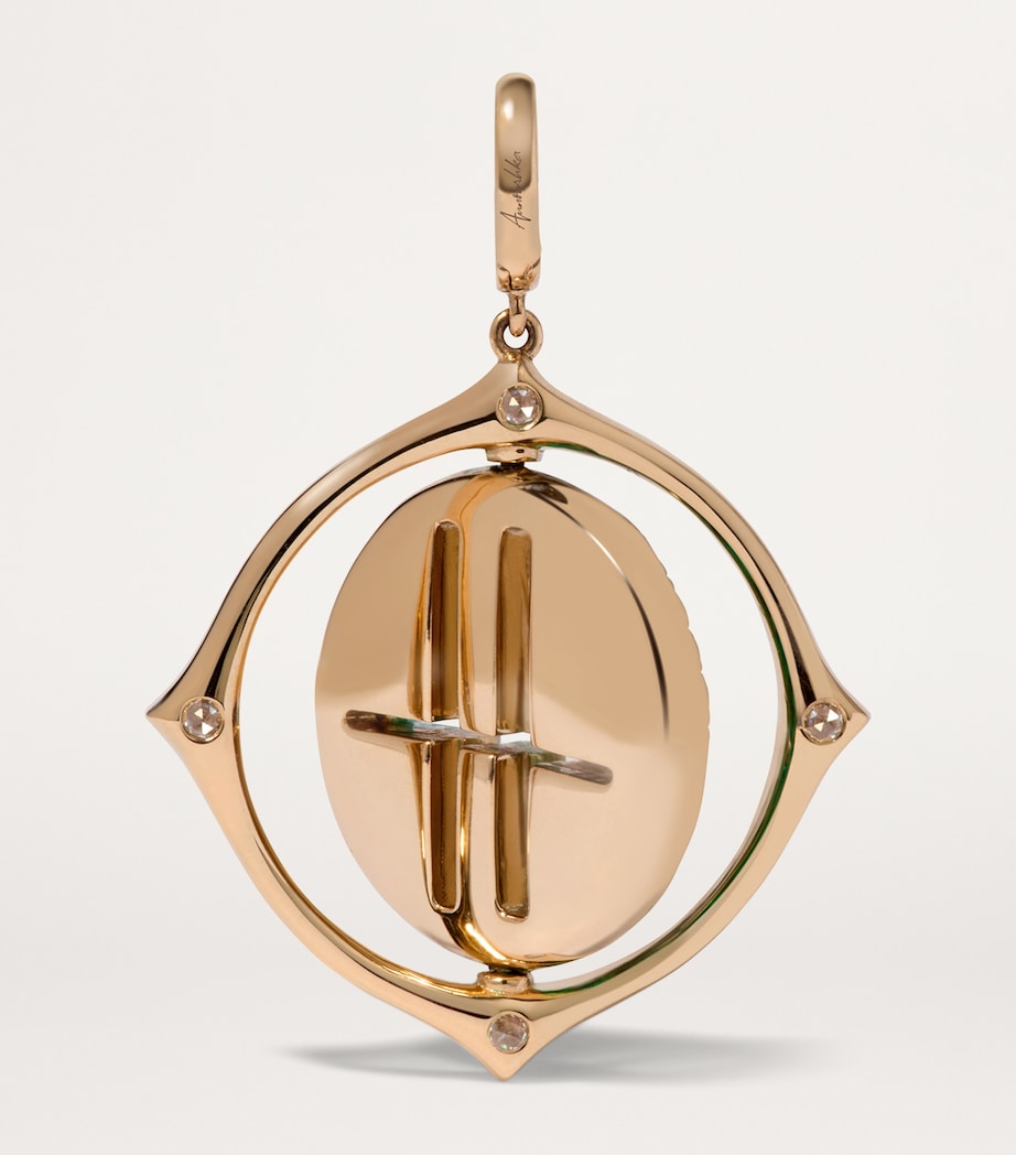 x Harrods Yellow Gold, Diamond and Tsavorite My Life in Charms Spinning Charm YELLOW GOLD Image 3