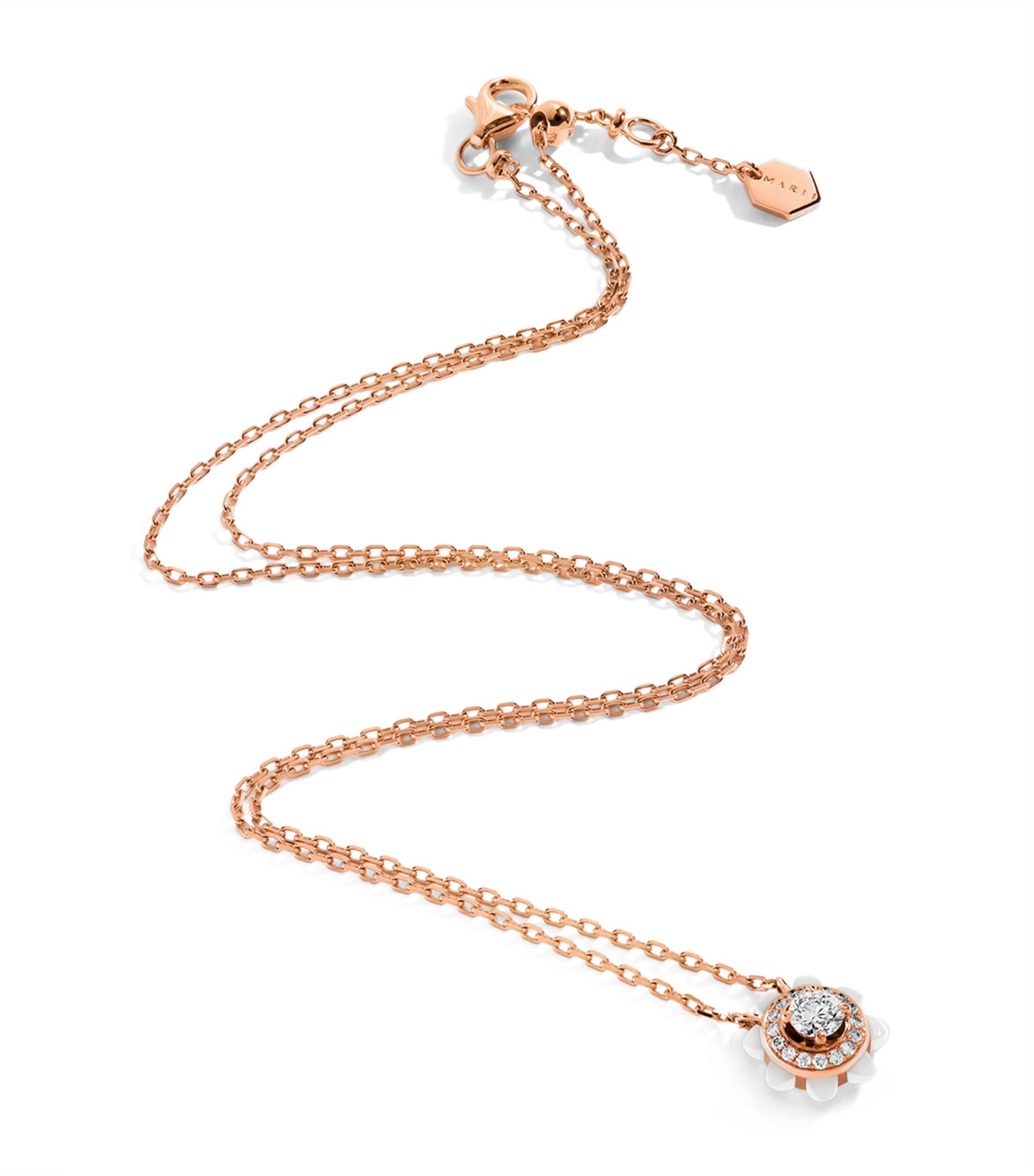 Marli New York Rose Gold And Diamond Tip-top Necklace In Rose Gold