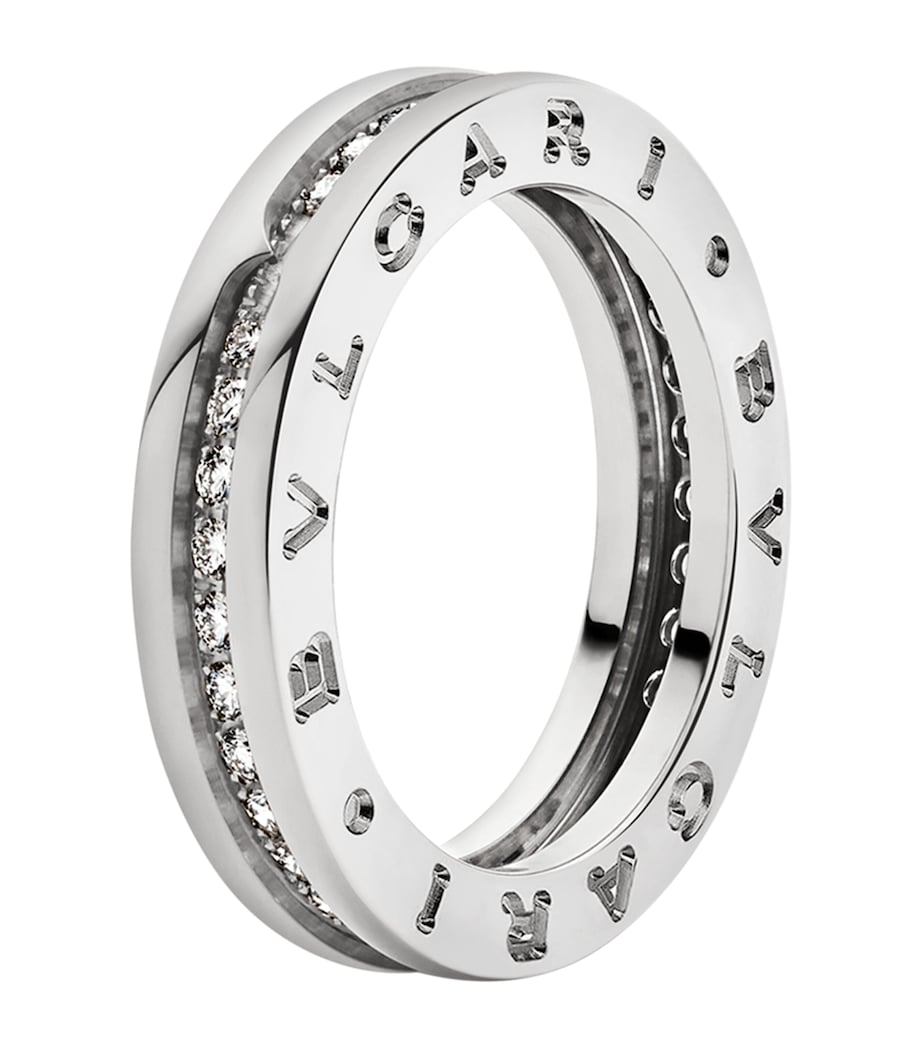 White Gold and Diamond B.zero1 One-Band Ring WHITE GOLD Image 1
