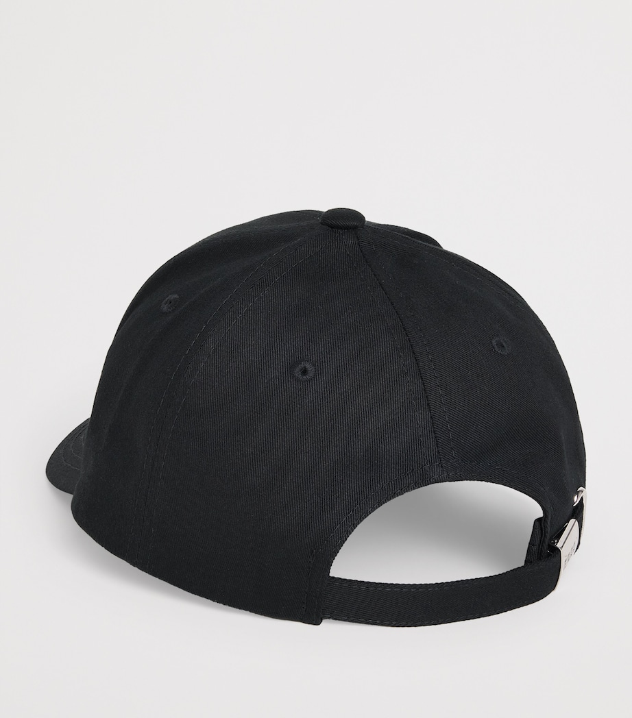 Cotton Logo Baseball Cap 001 BLACK Image 3