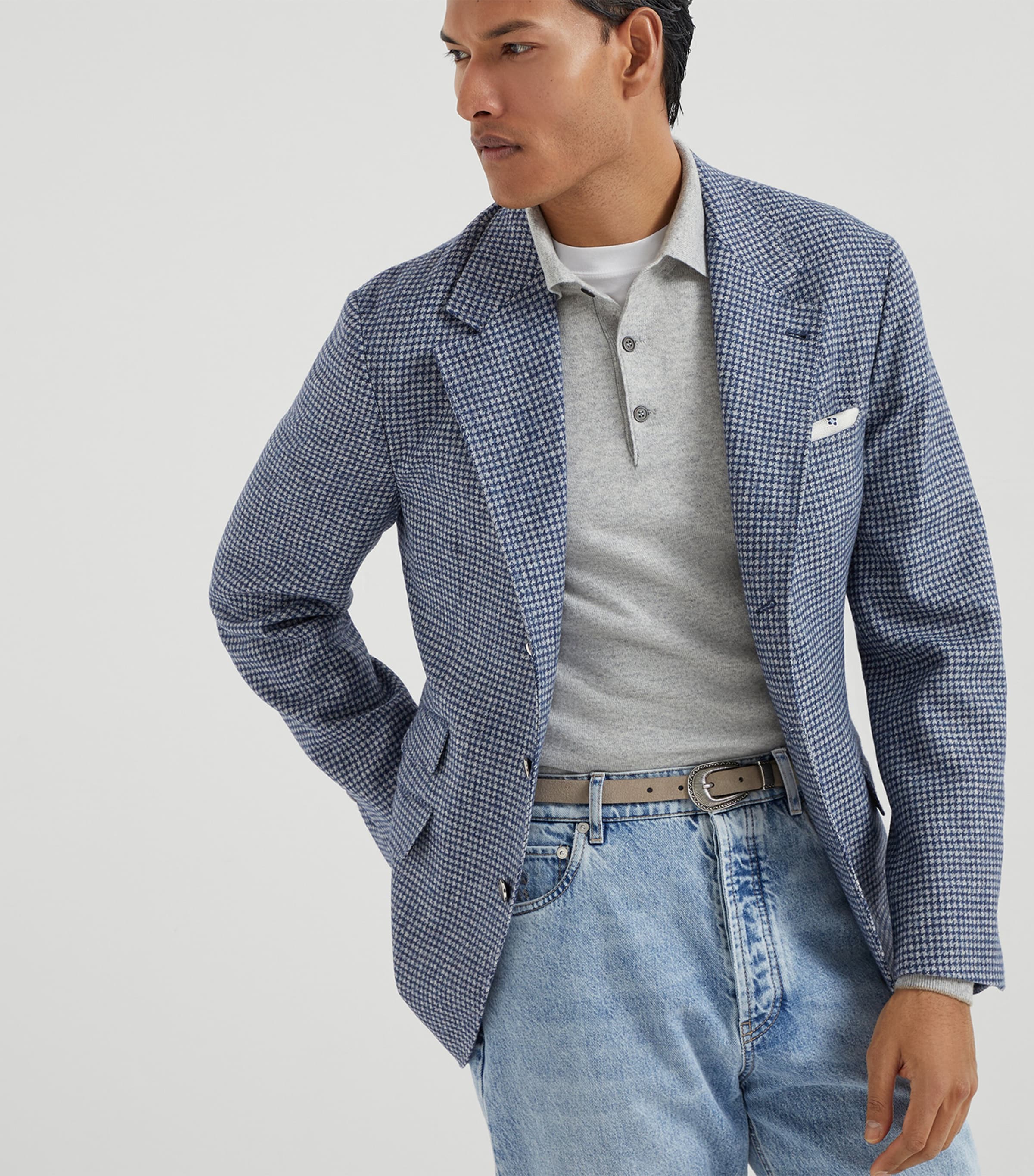 Cashmere Long-Sleeve Polo Sweater CK773 Image 5