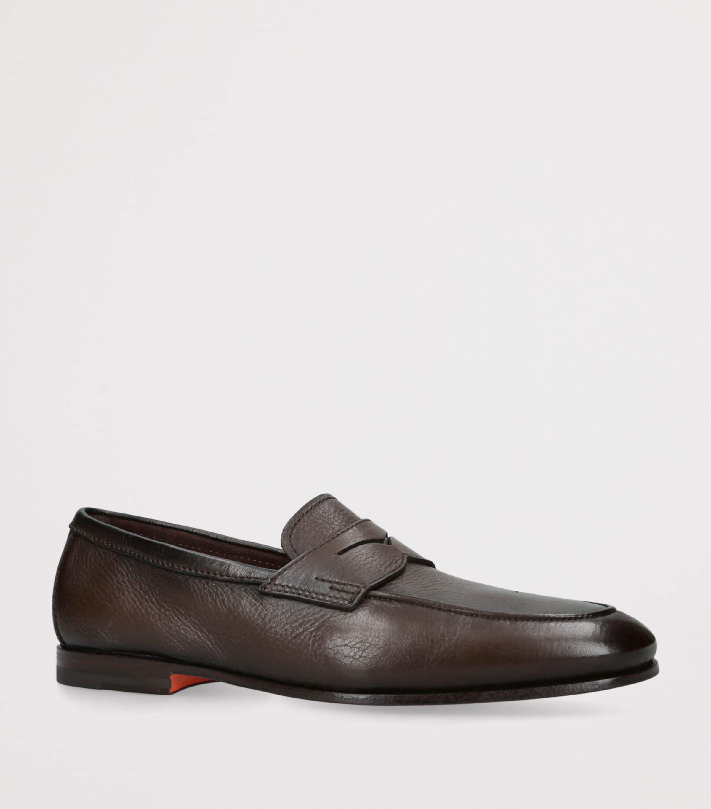 Grained Leather Carlos Loafers DARK BROWN Image 3