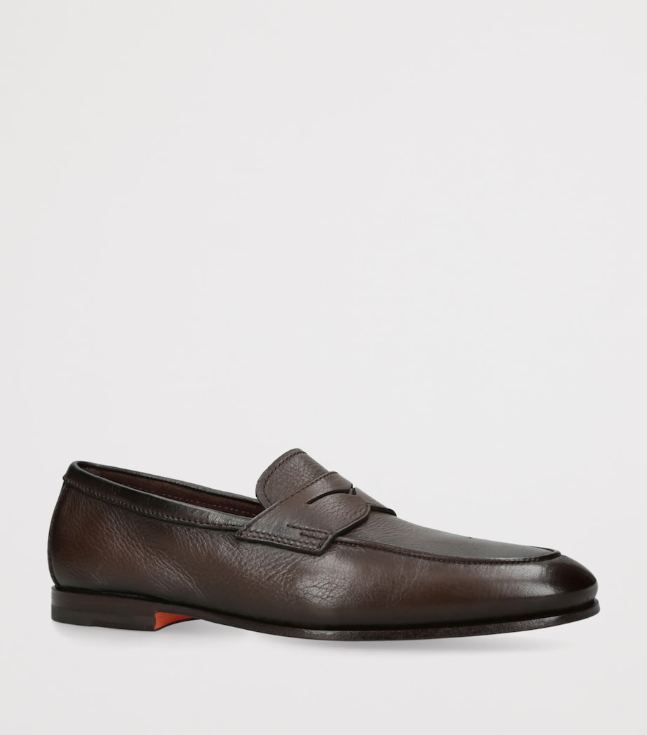 Grained Leather Carlos Loafers DARK BROWN Image 3
