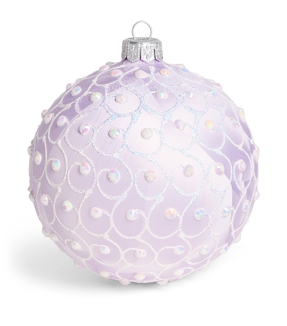 Harrods Faux Pearl and Glitter Swirl Bauble Lvendr Frst Effct Image 1