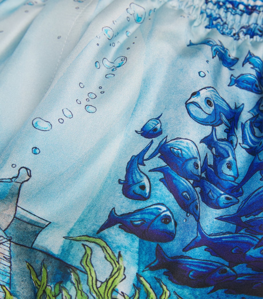 Casablanca Mens Silk Trompe-Lœil Shorts Trompe L'oeil Image 6