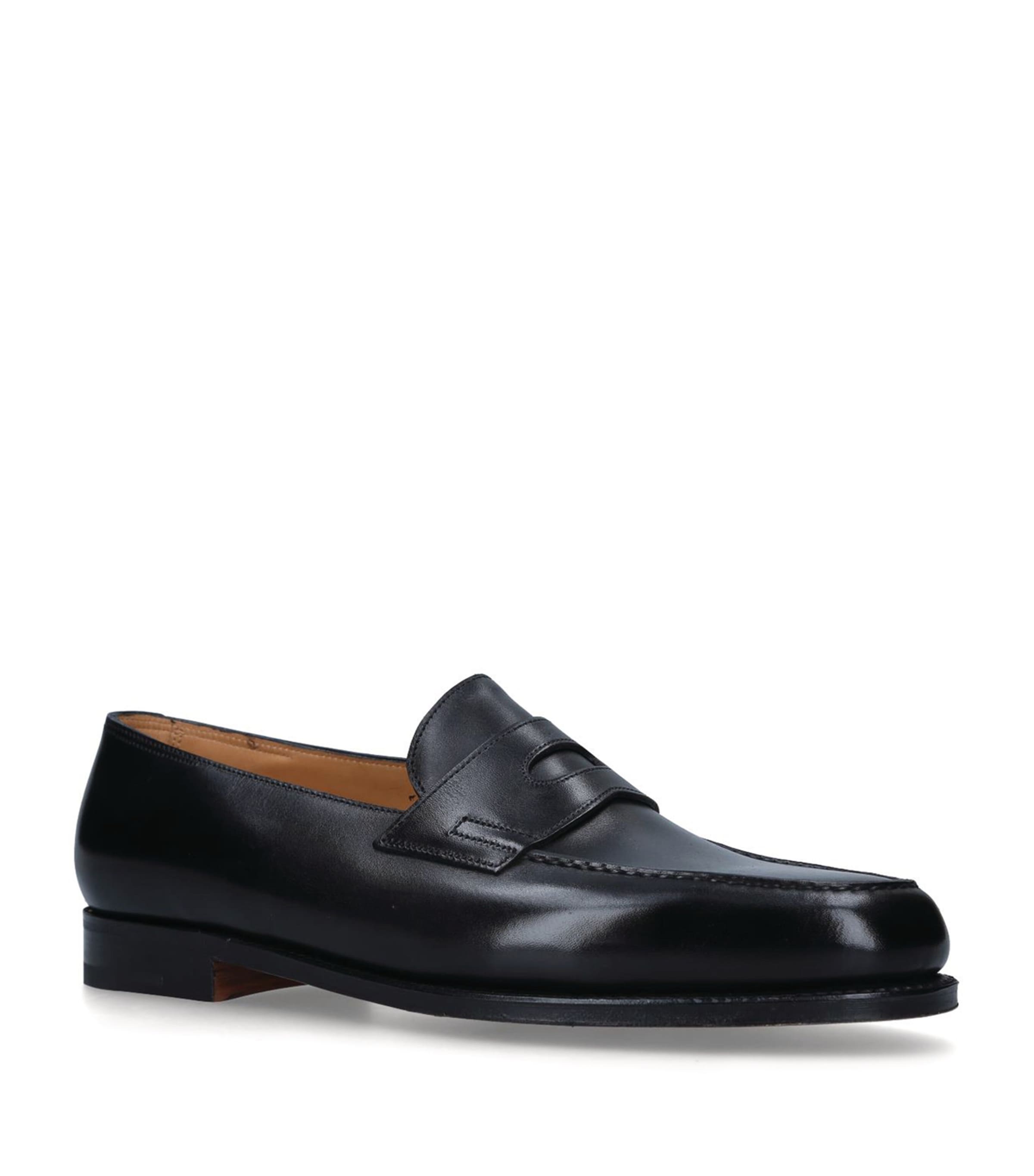 John Lobb Lopez Leather Loafers In Black