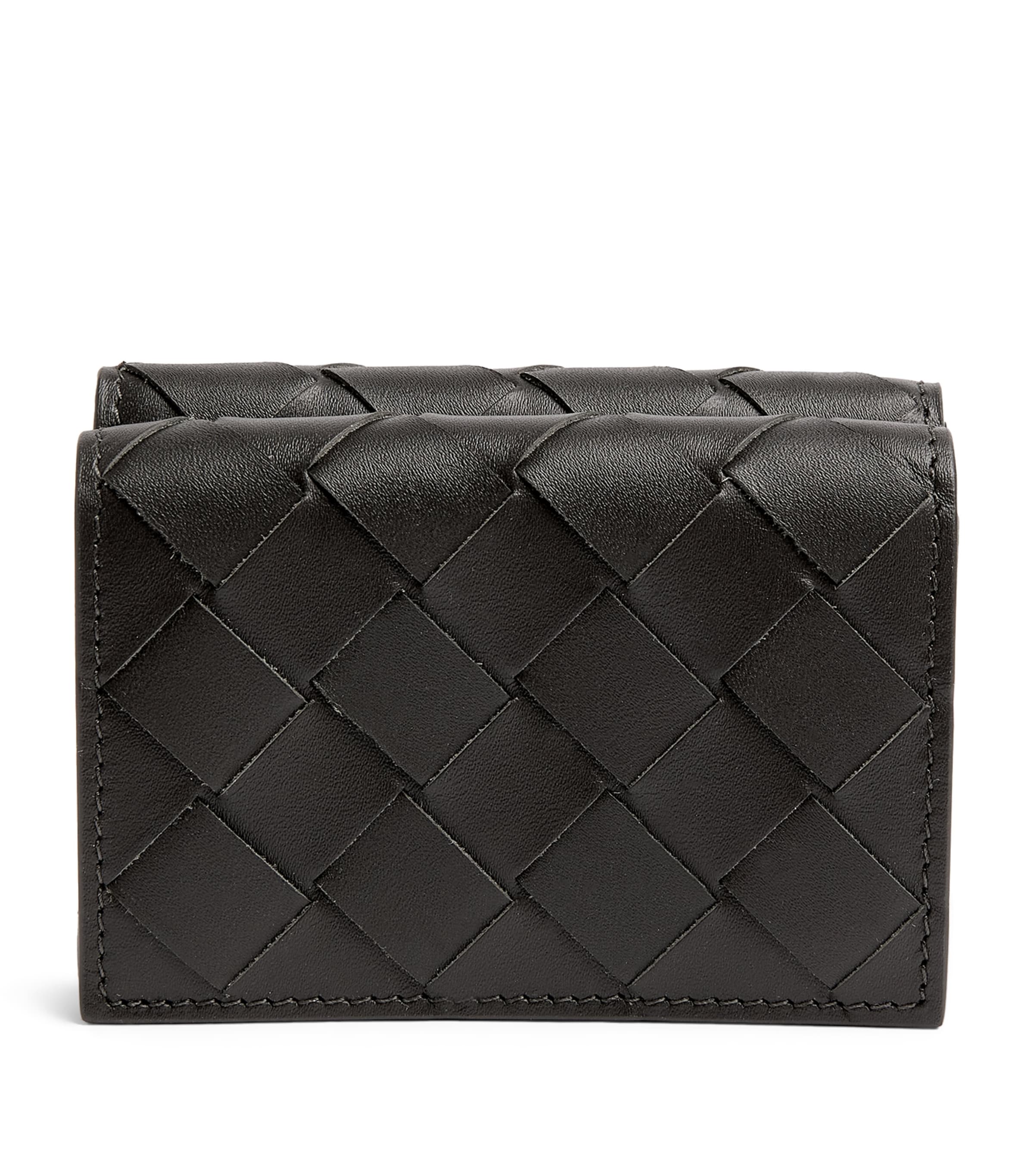 BOTTEGA VENETA LEATHER INTRECCIATO TRIFOLD WALLET