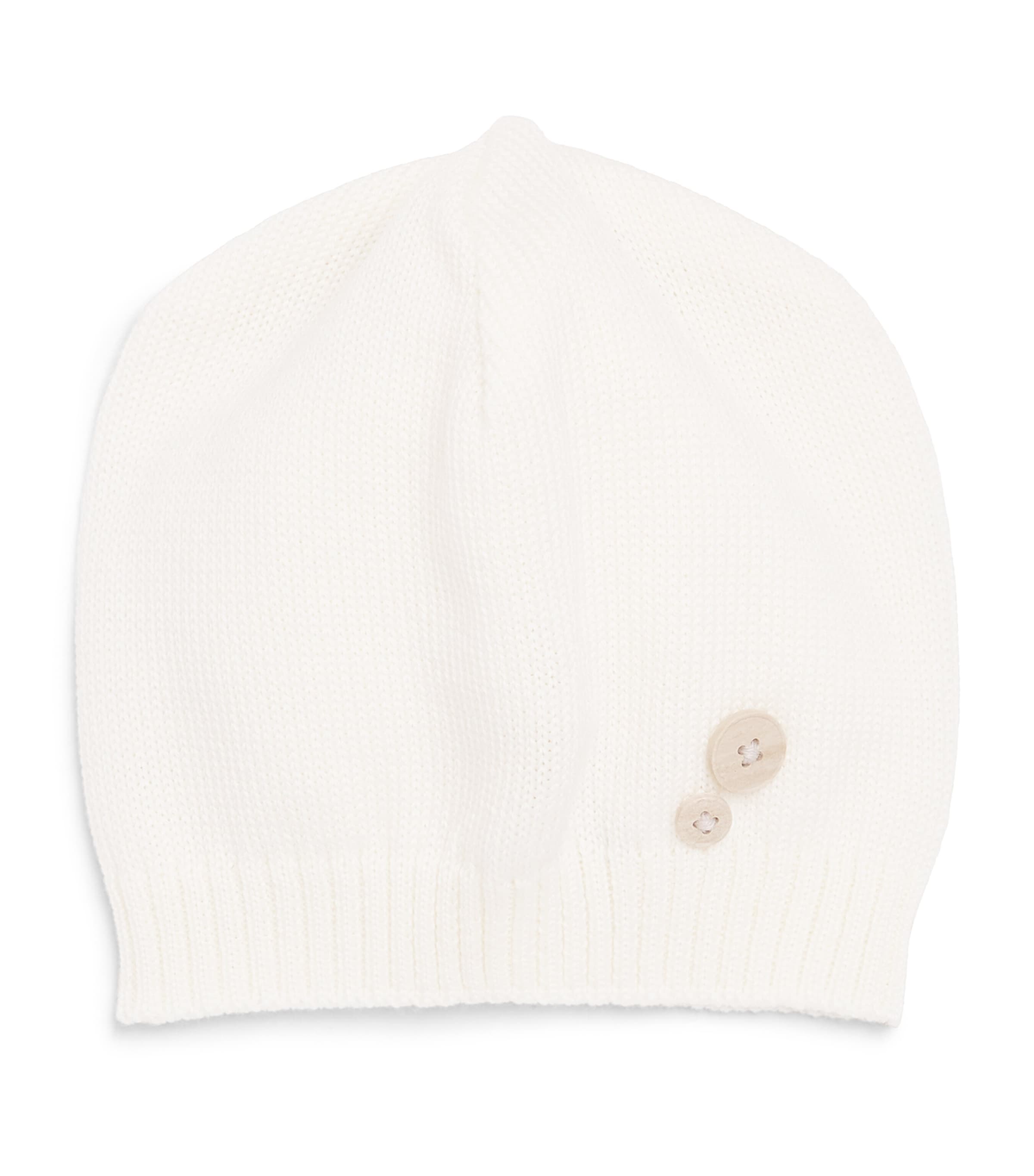 Bimbalo Wool Button-Embellished Hat (1-24 Months) Off White Image 1