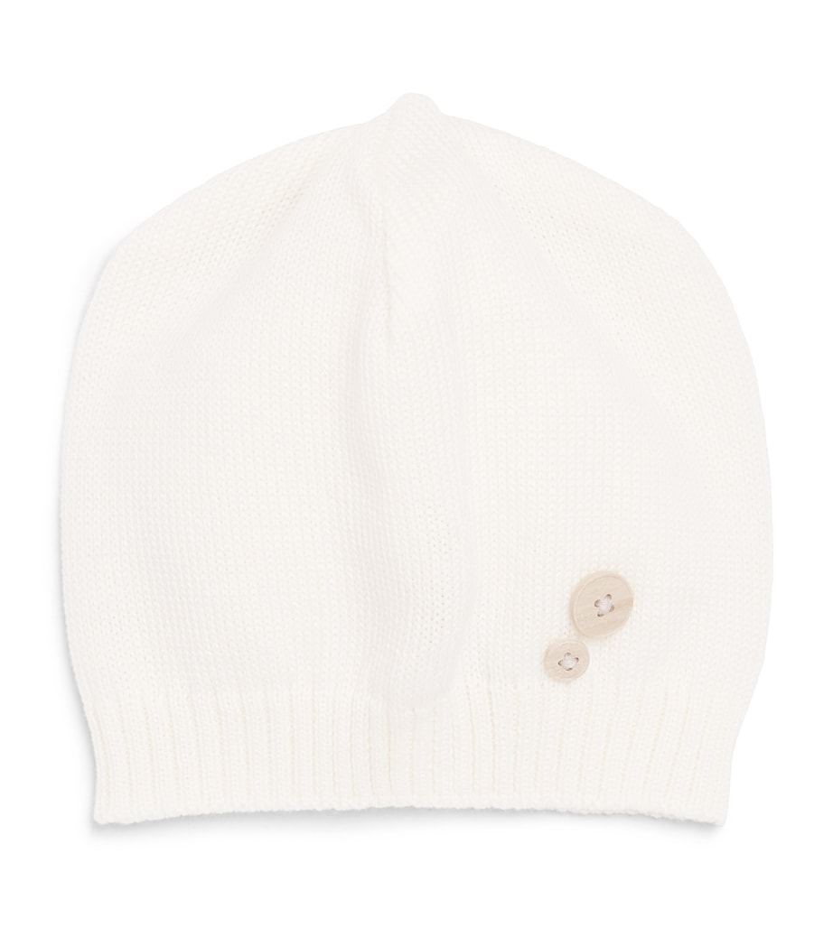 Bimbalo Wool Button-Embellished Hat (1-24 Months) Off White Image 1