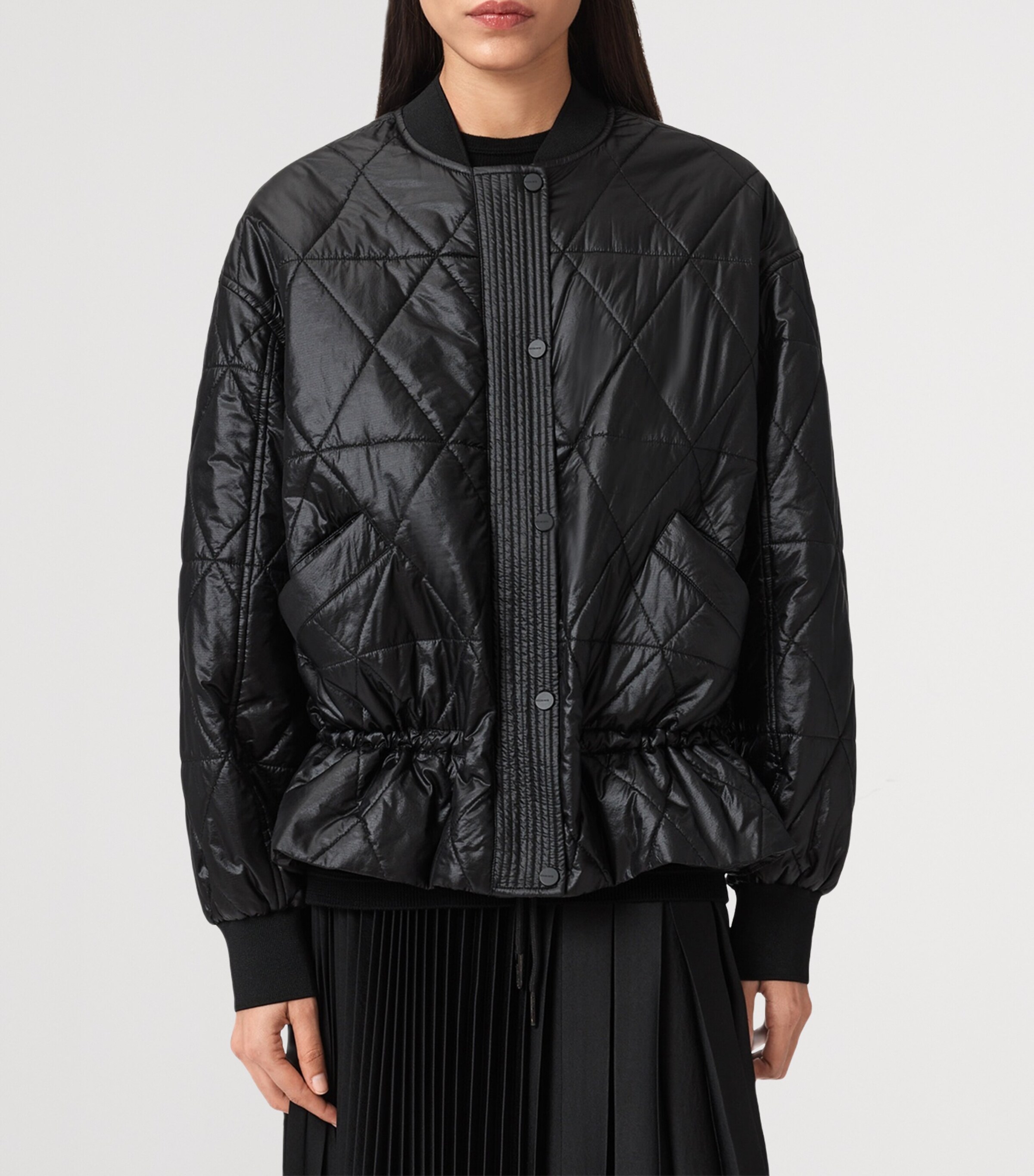 Quilted Alii Bomber Jacket BLACK Image 4