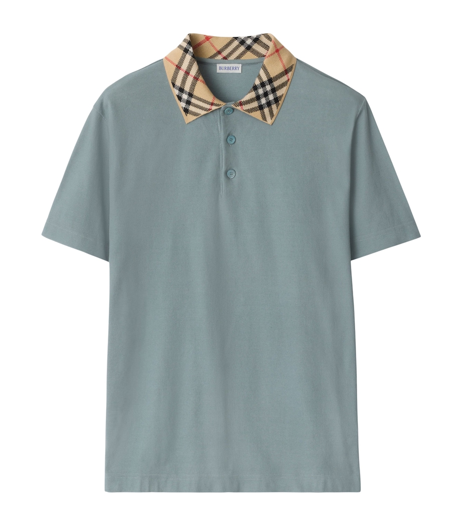 Cotton Check Collar Polo Shirt GALE Image 1