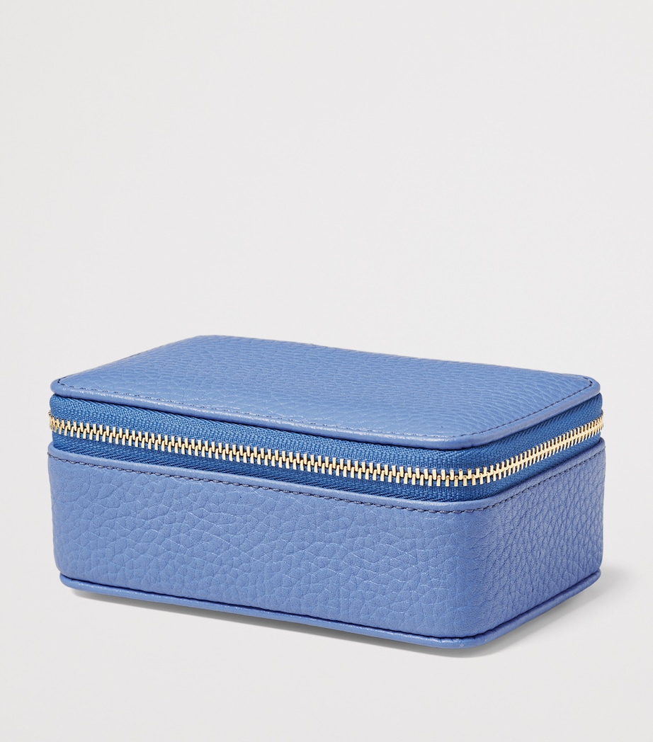 Medium Leather Travel Jewellery Case CAPRI BLUE Image 2