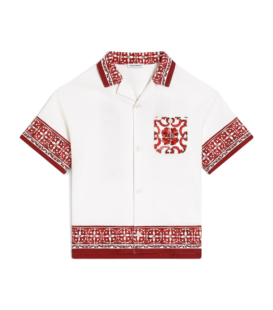 Dolce&Gabbana Kids Double Piqué Majolica Print Shirt (8-14 Years) Maiolica Ru Image 1