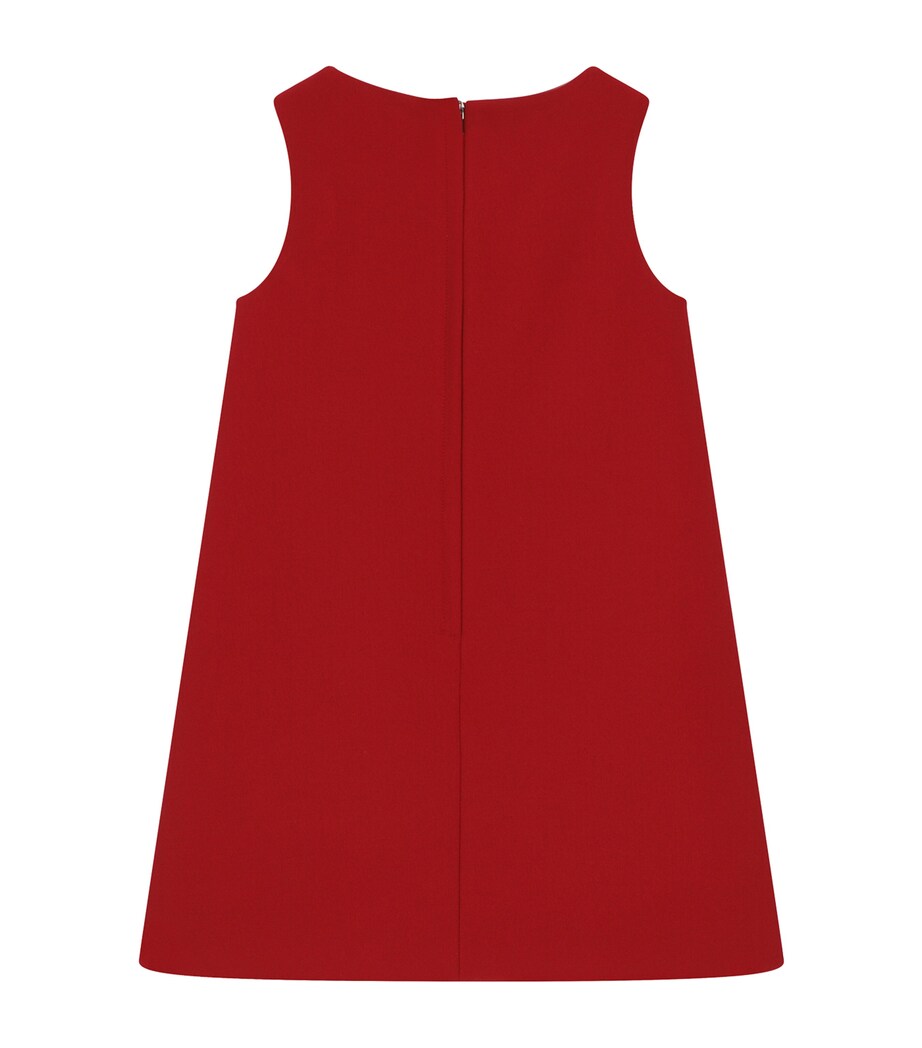 Dolce&Gabbana Kids Rose-Patch Dress (2-6 Years) Dark Blood Red Image 2