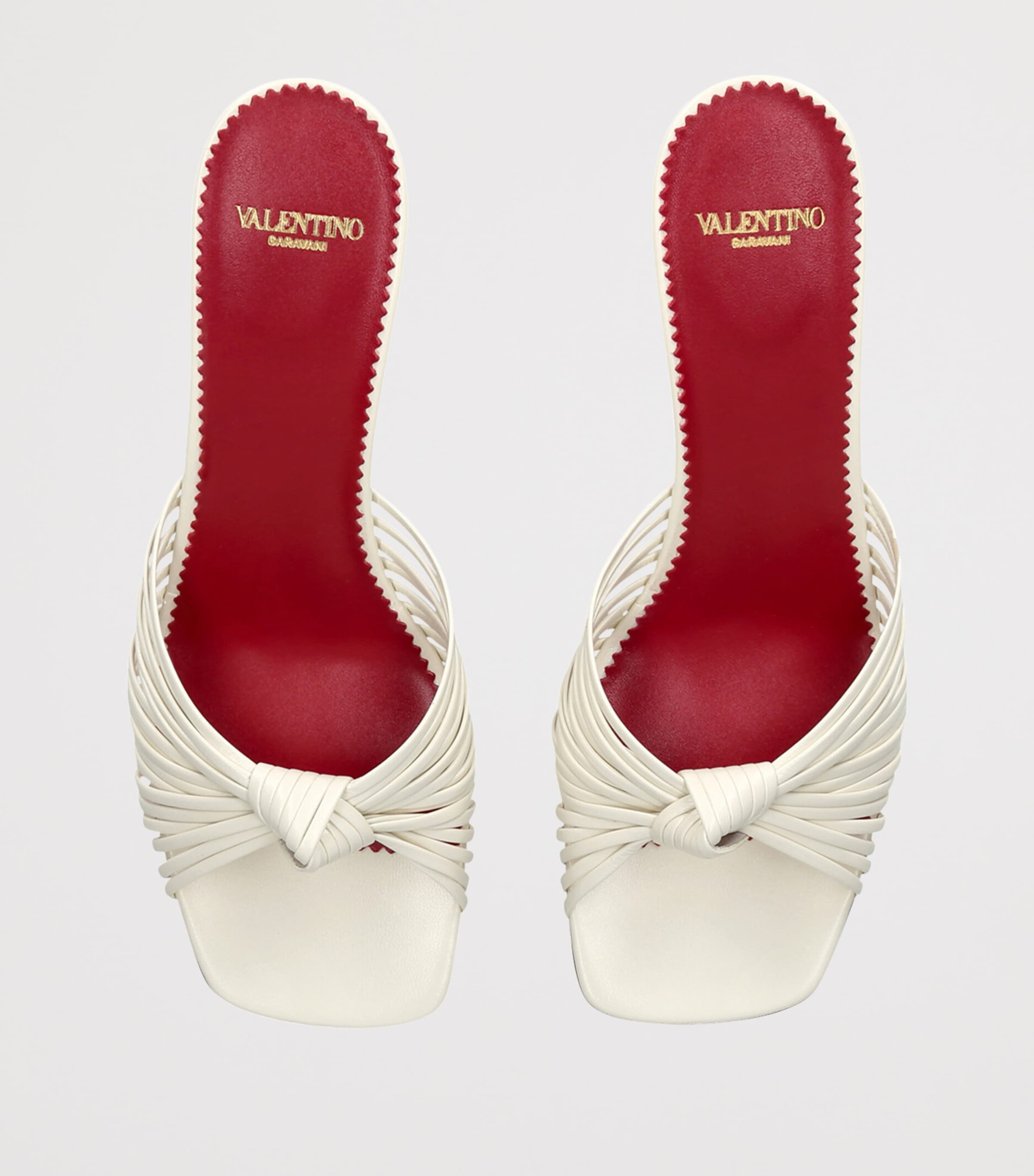 Valentino Garavani Leather Annet Heeled Mules 60 White Image 2