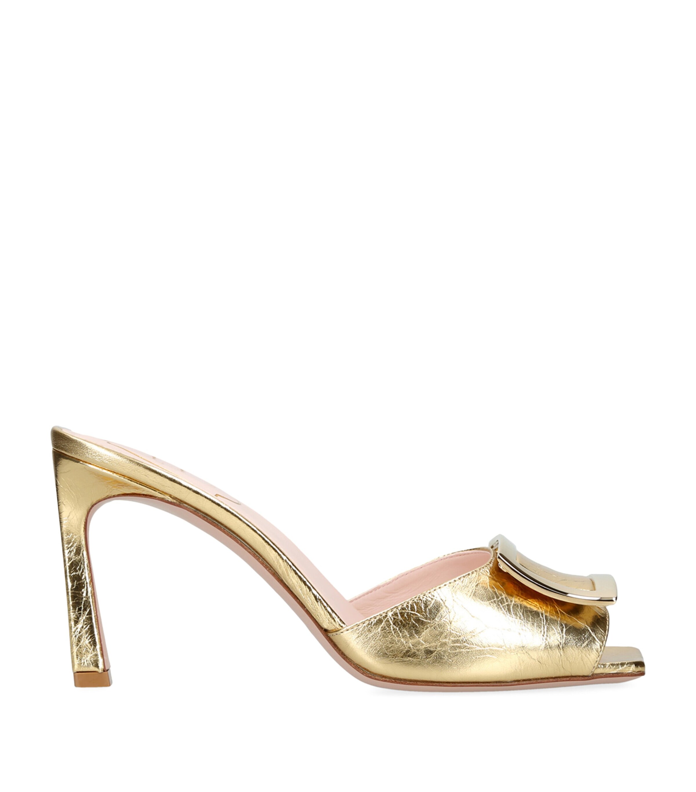ROGER VIVIER LEATHER TROMPETTE MULES 85