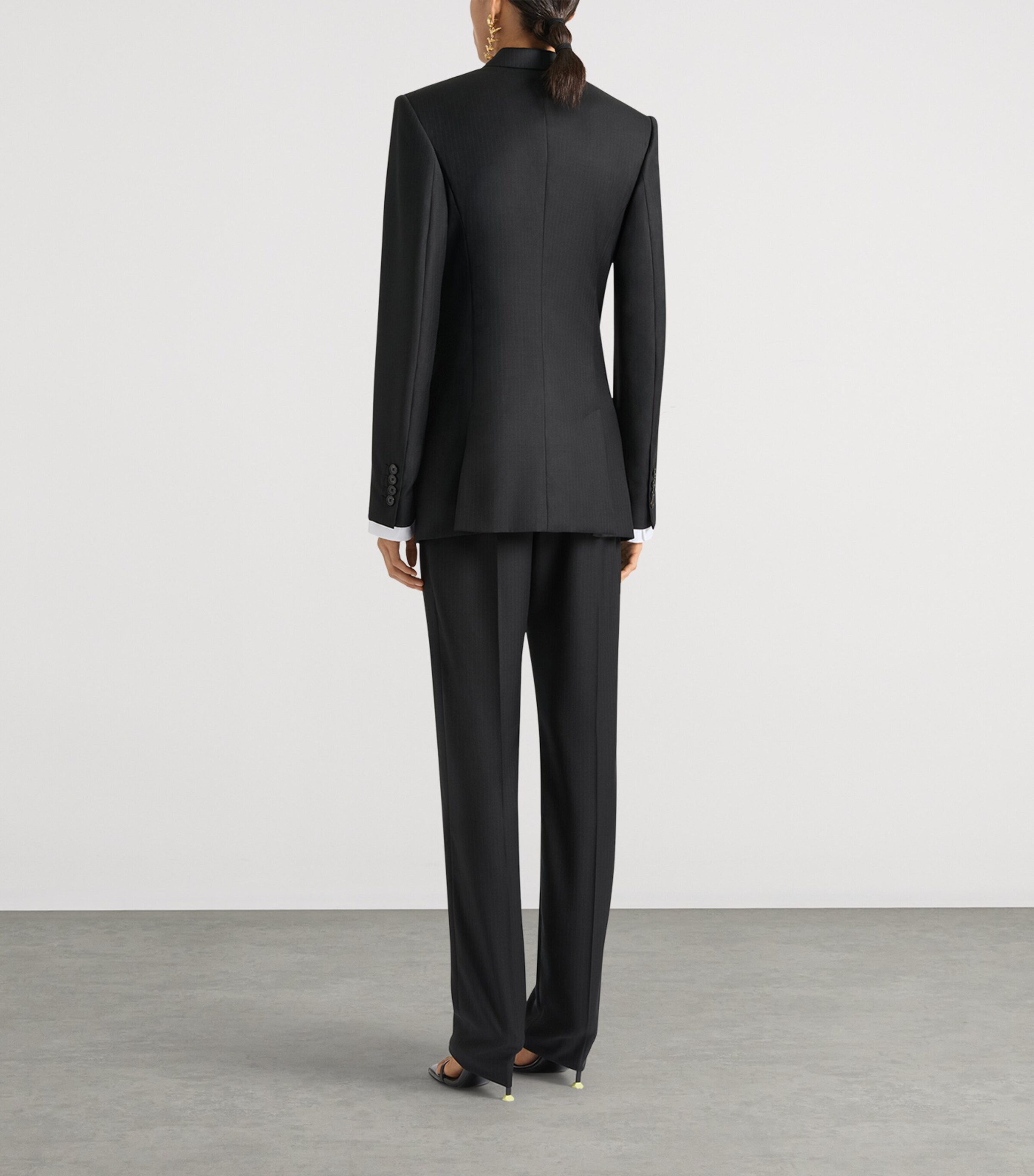 Givenchy Womens Wool Low-Rise Skinny Trousers Grey Mix Image 4
