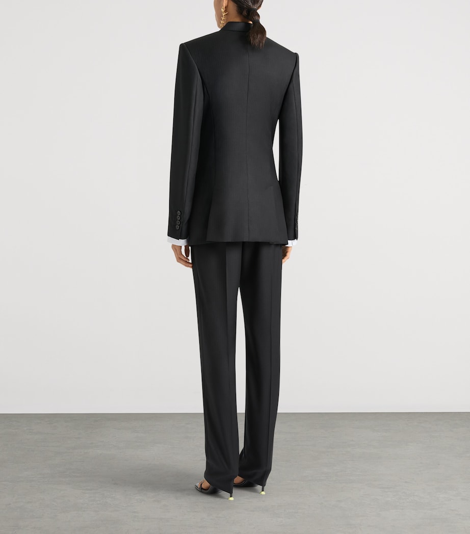 Givenchy Womens Wool Low-Rise Skinny Trousers Grey Mix Image 4