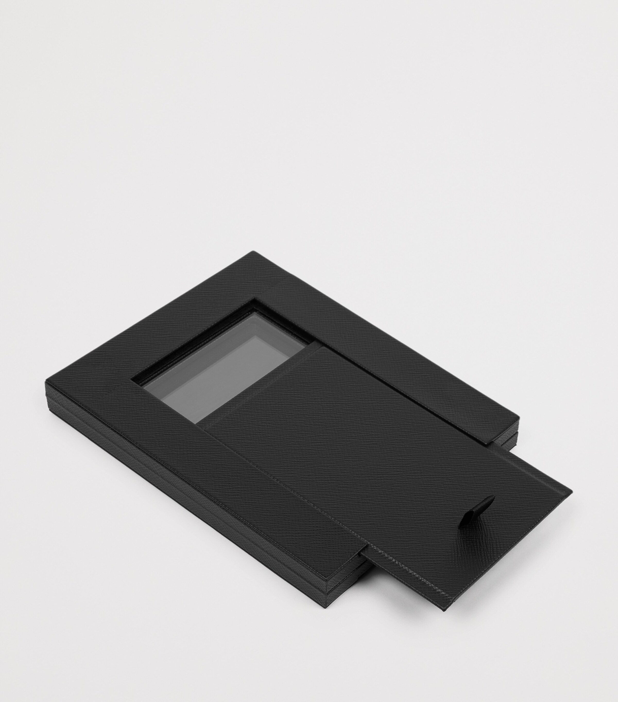 Smythson Calfskin Panama Double Frame (6” x 4”) Blk Image 4
