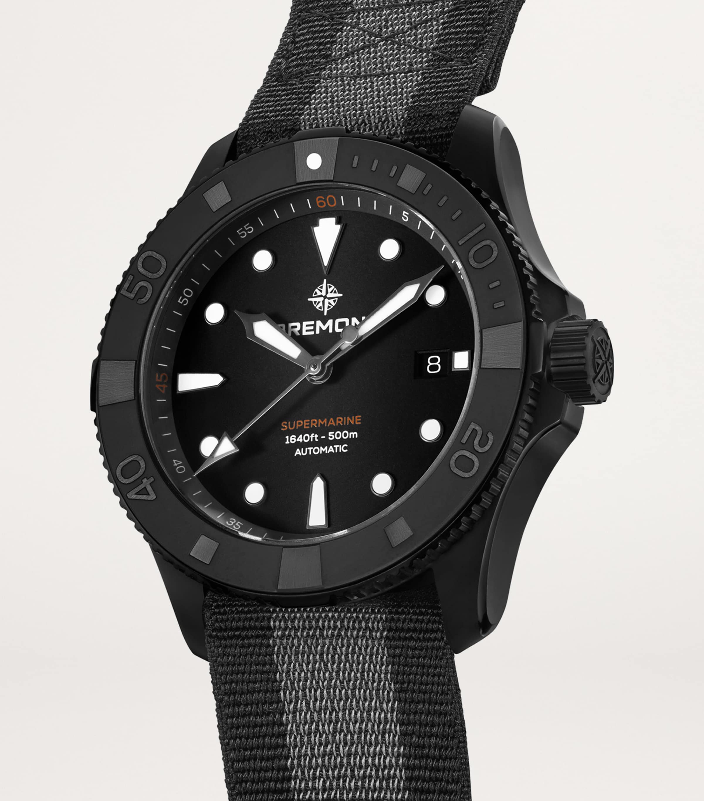 Ceramic and Titanium Supermarine Watch 43mm BLACK Image 5