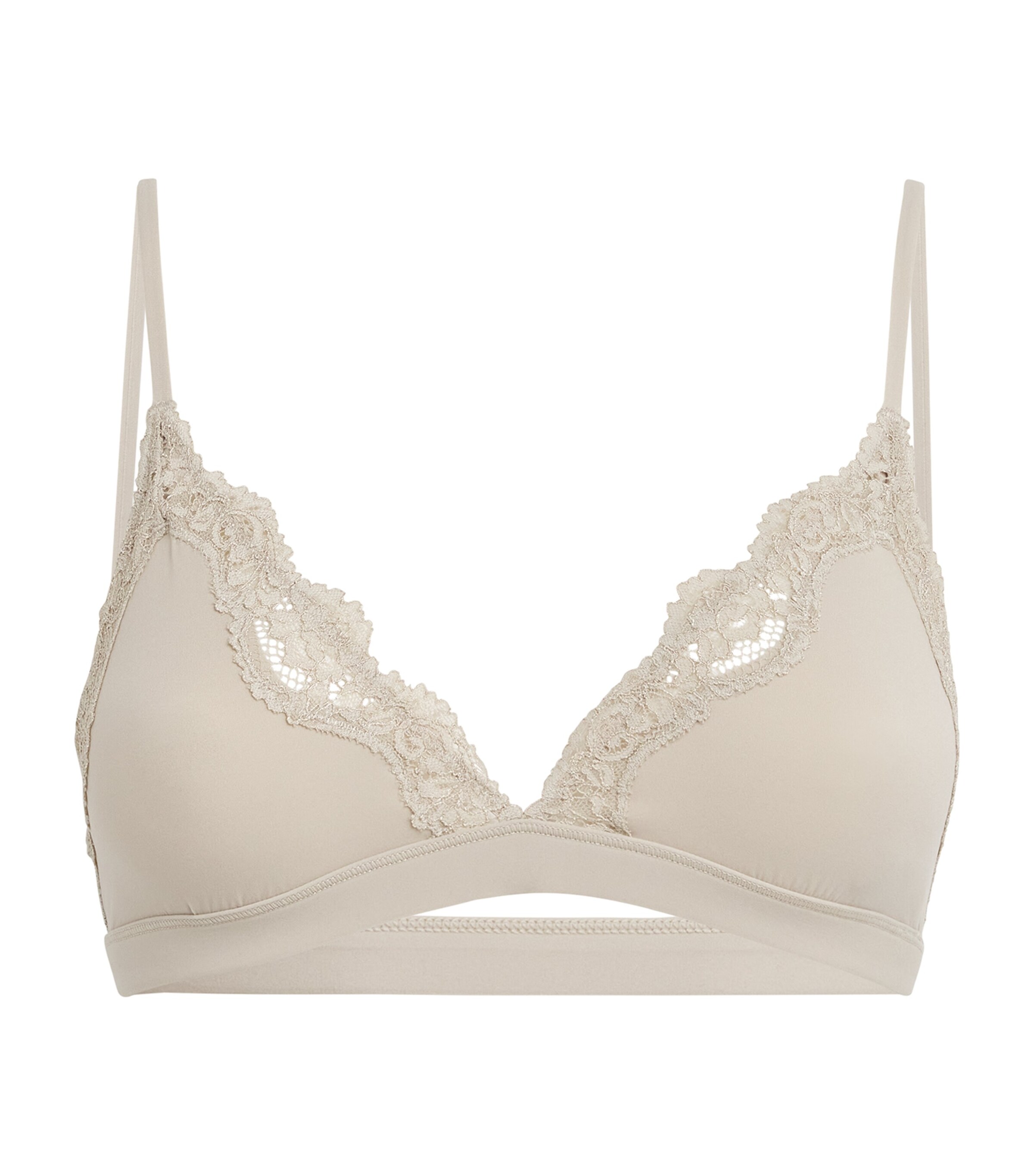 Skims Fits Everybody Lace Triangle Bralette In Neutral