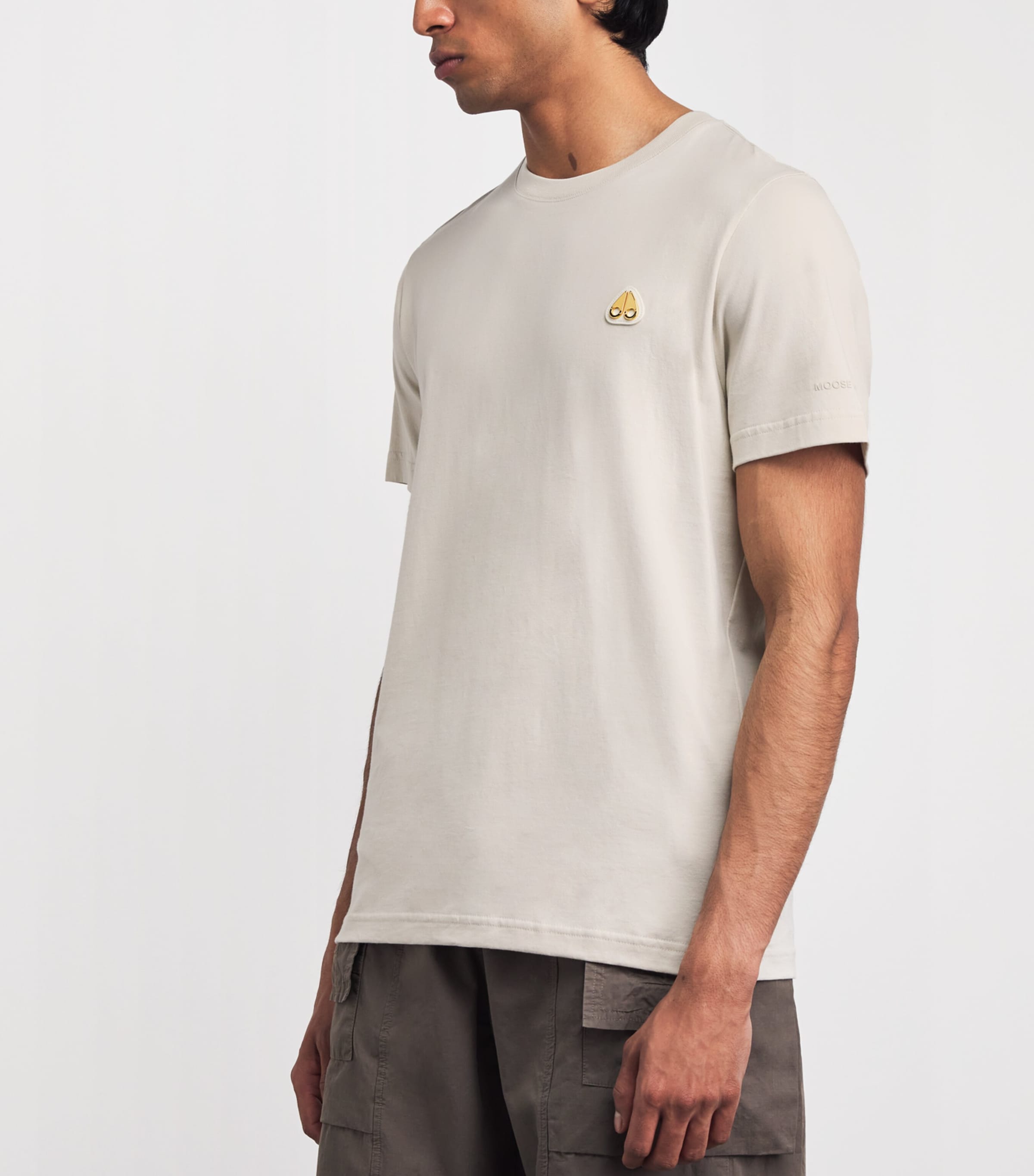 Moose Knuckles Mens Cotton Crescent T-Shirt Alabaster Image 4