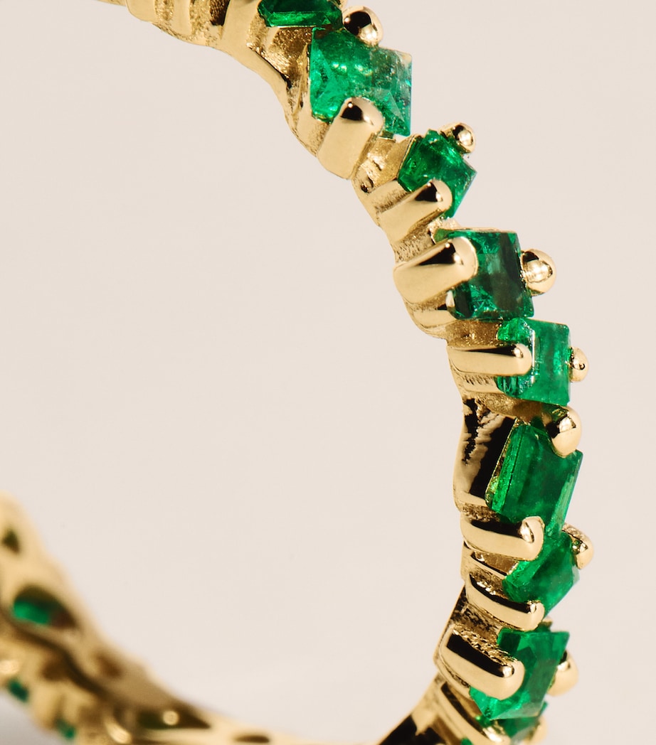 Suzanne Kalan Yellow Gold and Emerald La Fantaisie Cosmic Eternity Ring Yg/emer Image 3