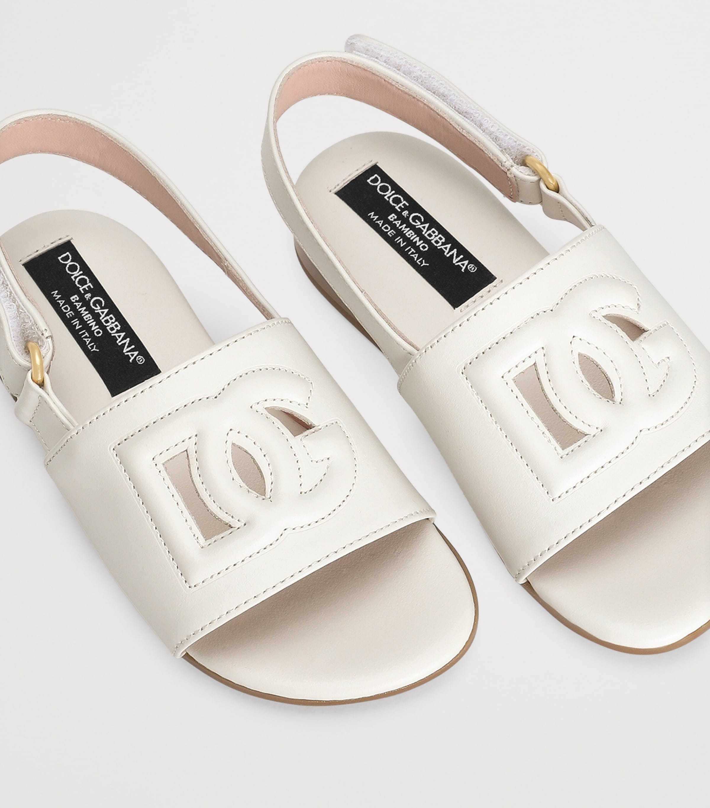 Leather Cut-Out Logo Sandals 8S936-MILK Image 3