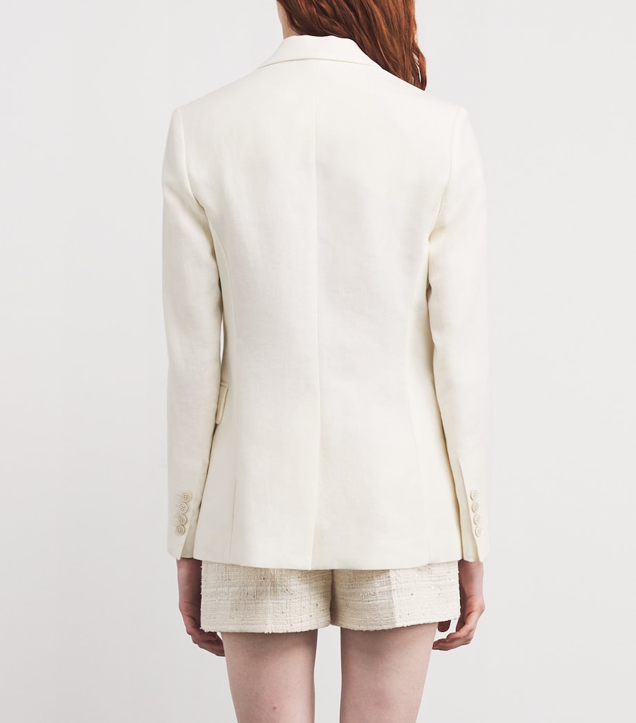 Linen-Wool Single-Button Blazer BIANCO Image 4