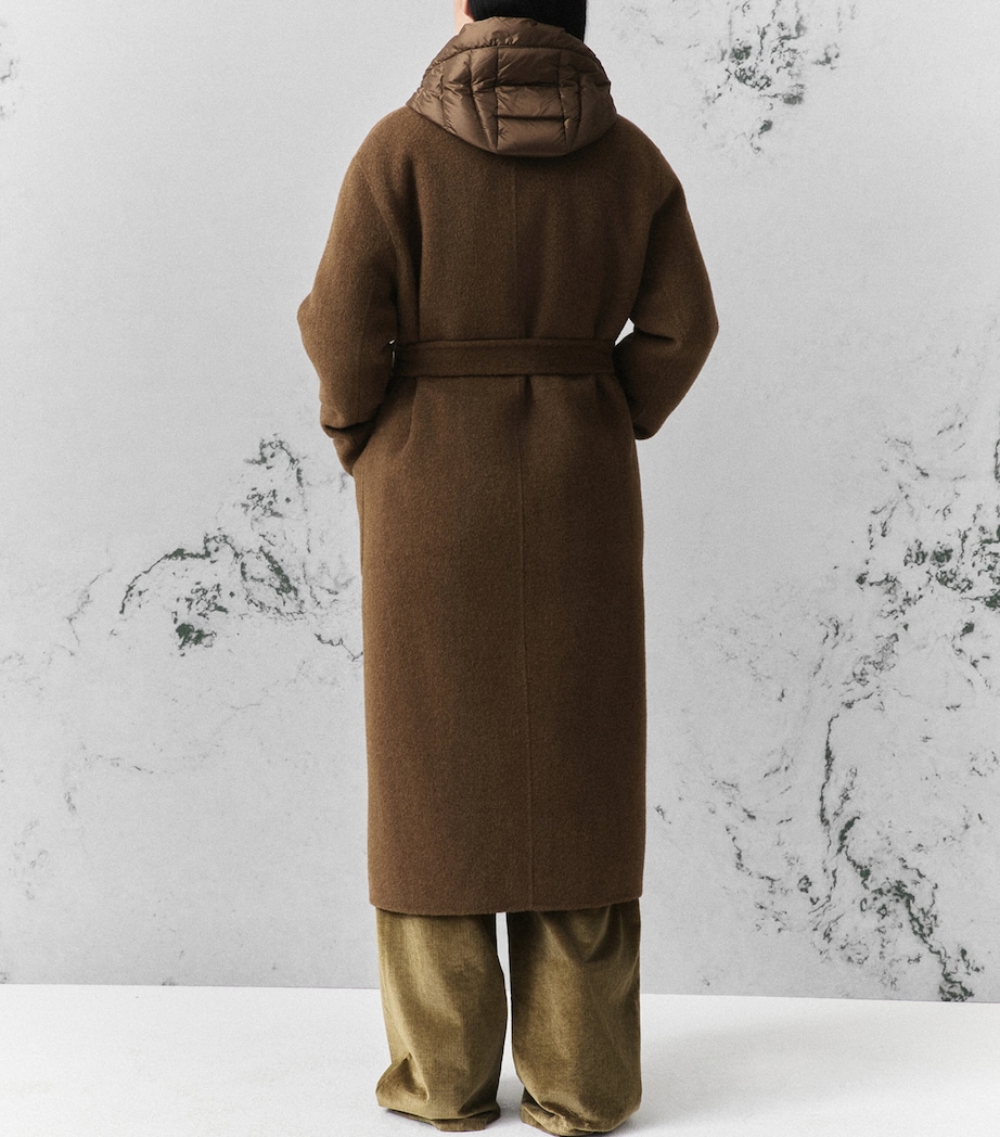 Marella Womens Wool-Alpaca Layered Coat Oil Green Image 3