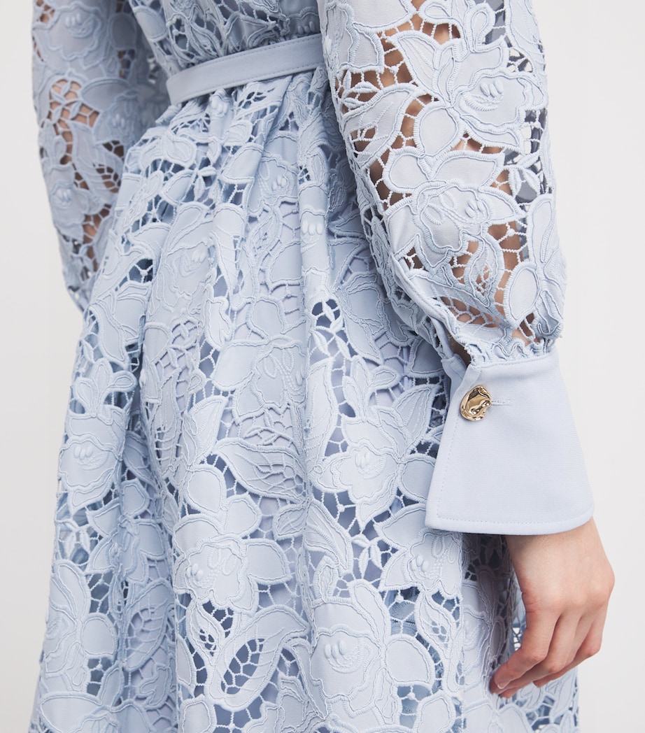 Lace Belted Maxi Dress BLUE Image 4