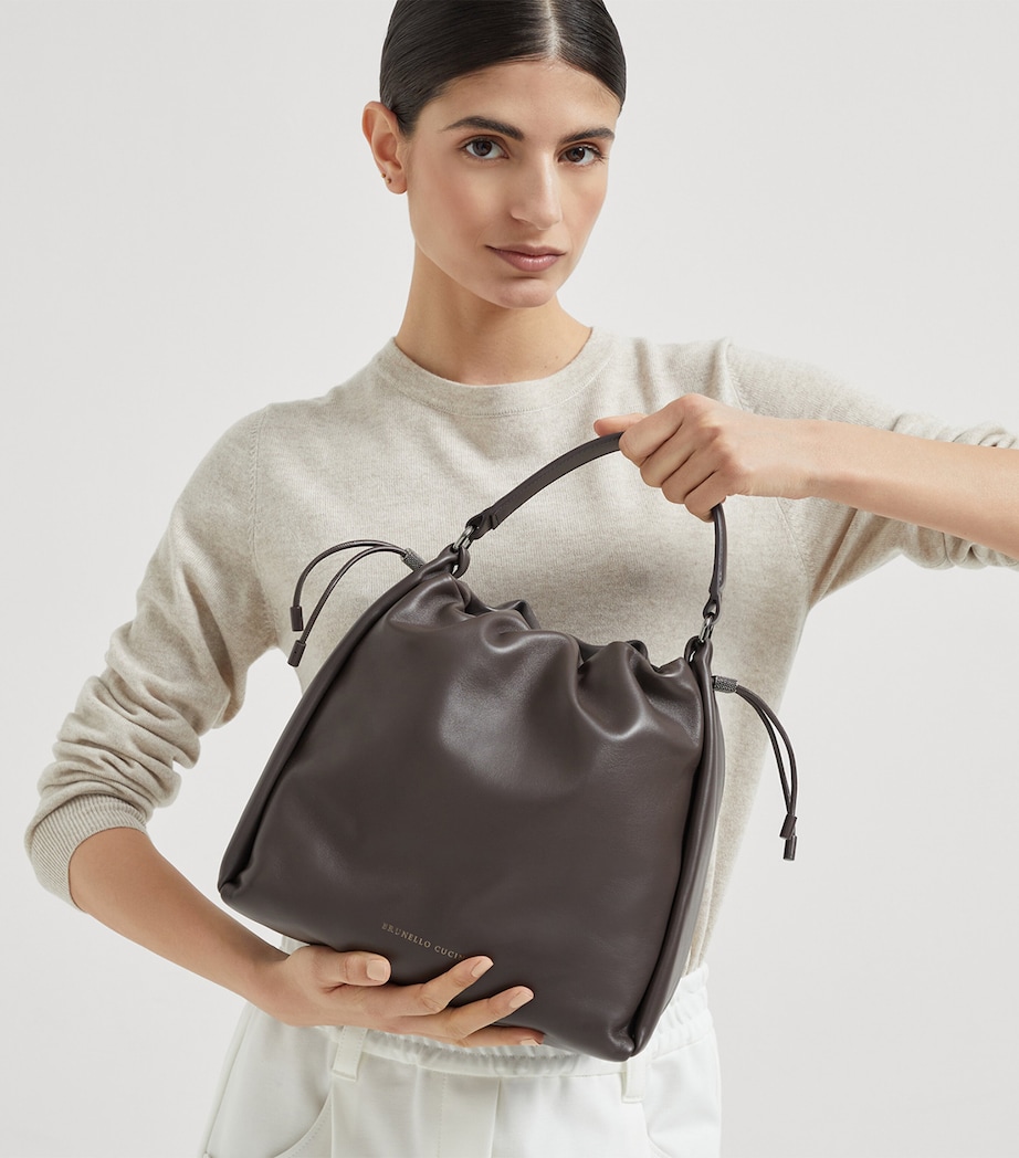 Medium Leather Mellow Bucket Bag C8279 Image 2