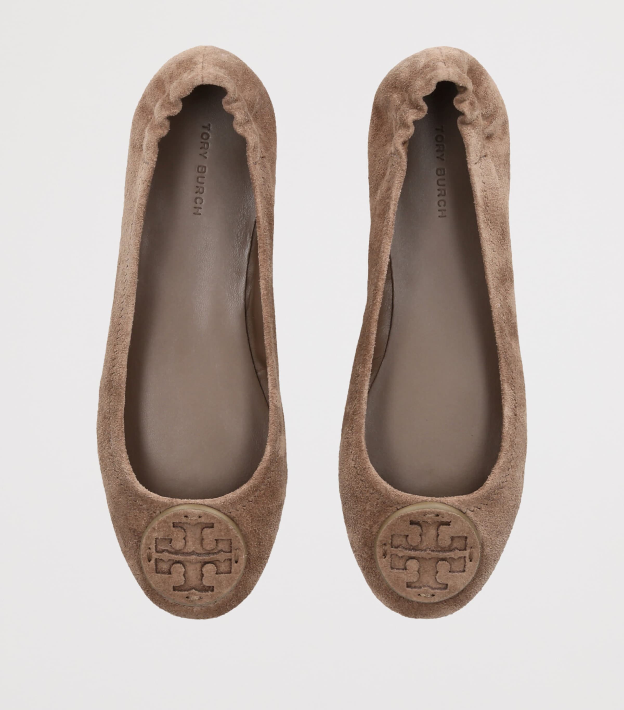 Tory Burch Brown Suede Minnie Travel Ballet Flats Harrods KZ