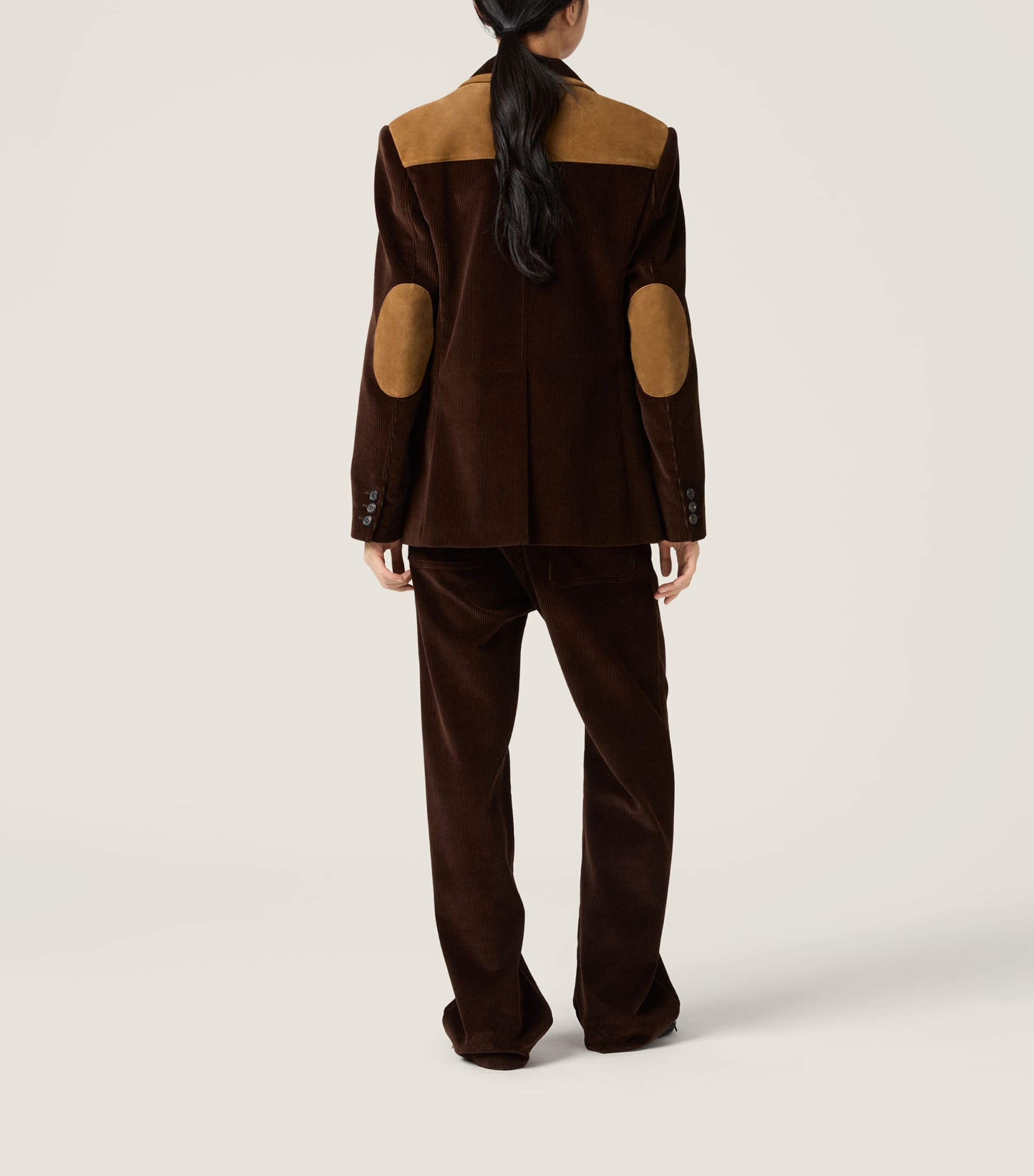 Miu Miu Womens Corduroy Straight Trousers Brown Image 3