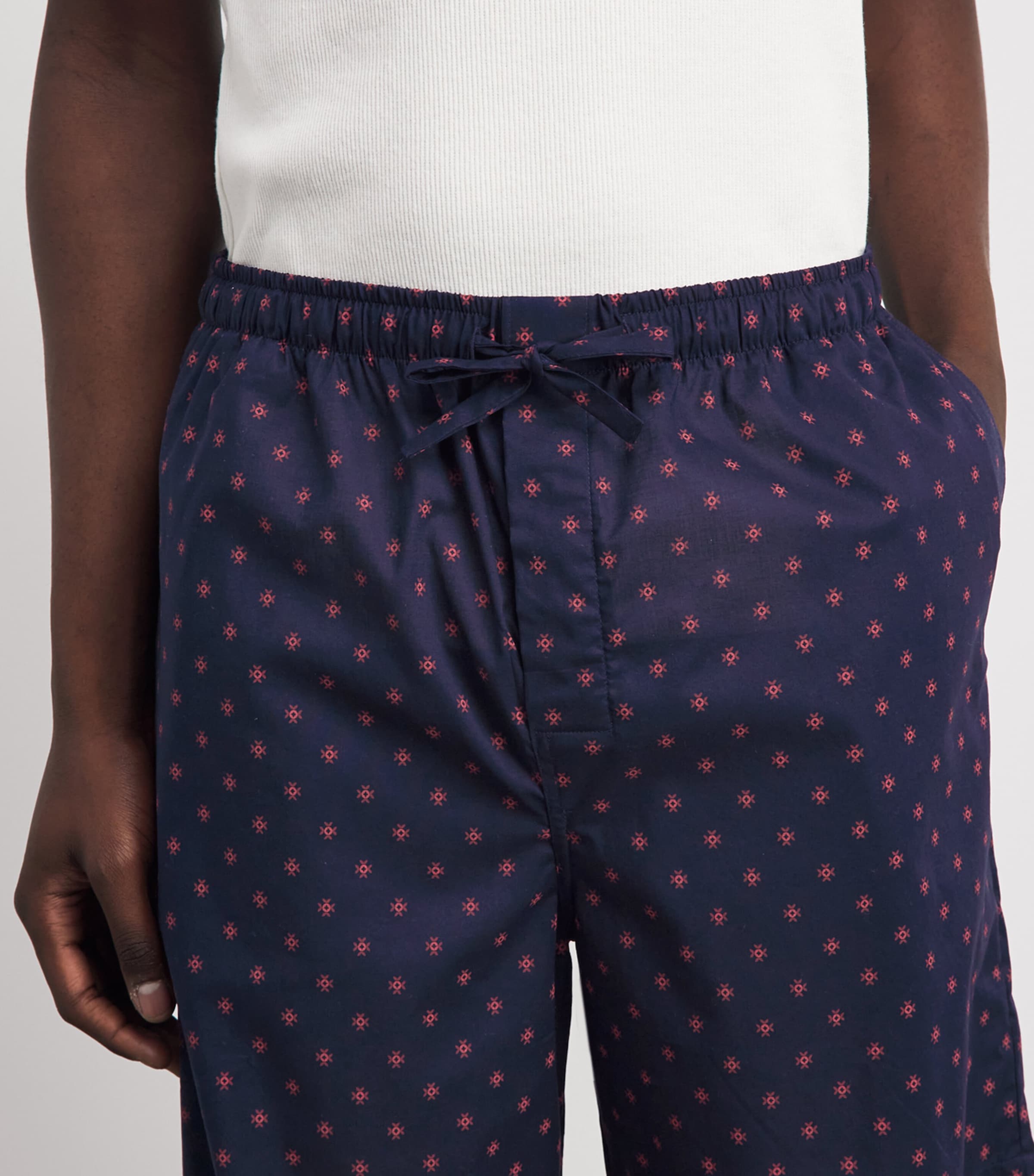 Derek Rose Mens Printed Nelson Lounge Shorts Nav Image 3